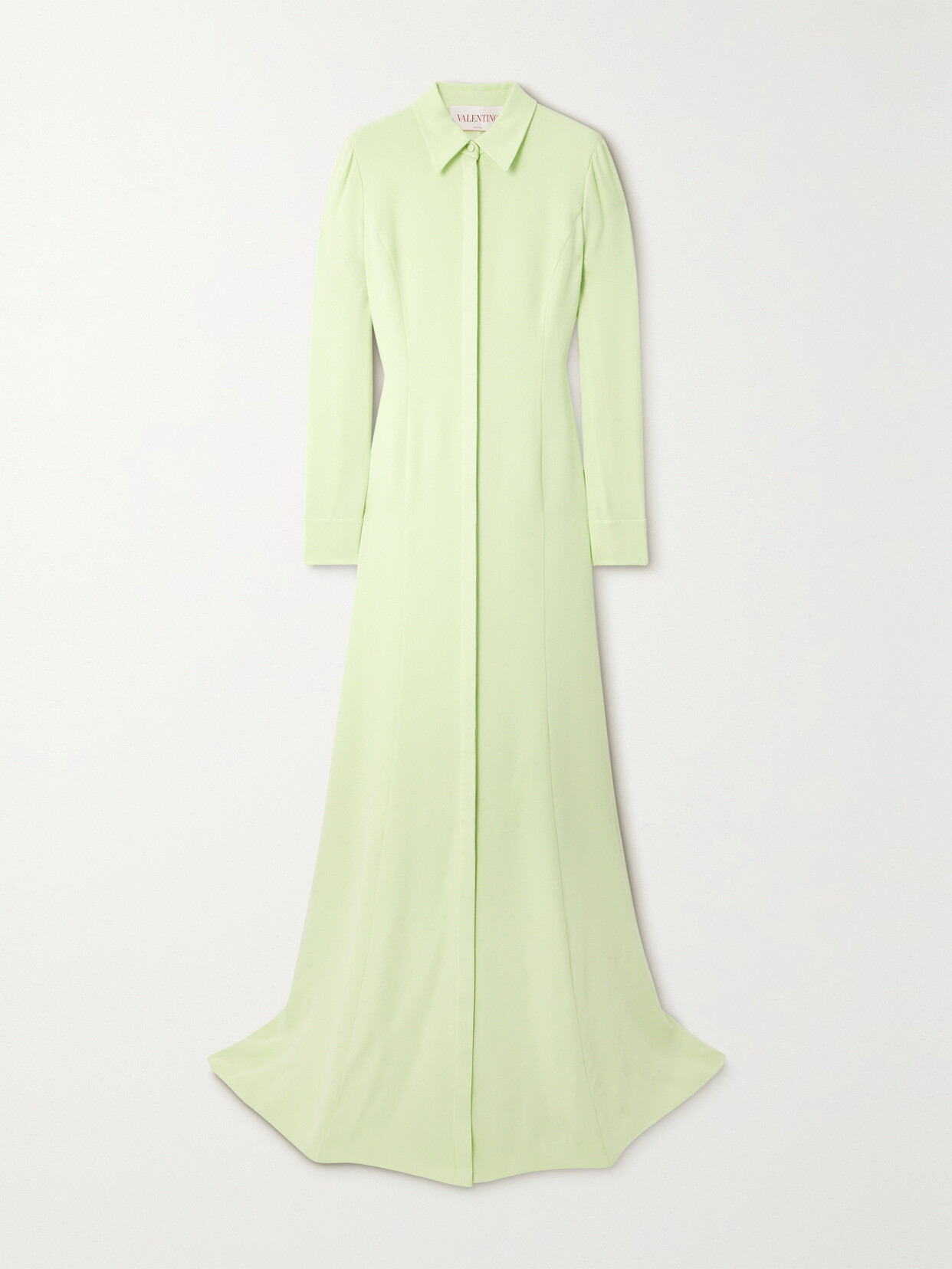 Valentino Silk-crepe Shirt Gown In Yellow