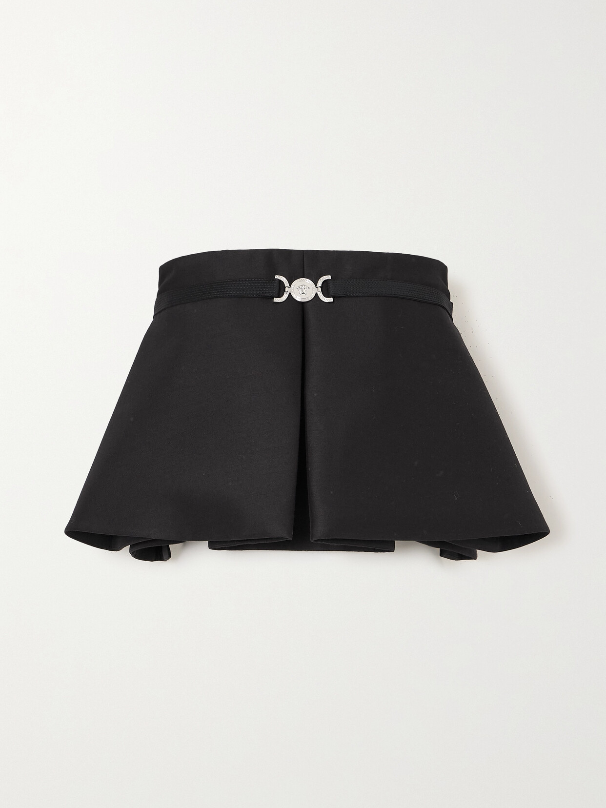 Versace Strapless Embellished Wool And Silk-blend Faille Top - Black