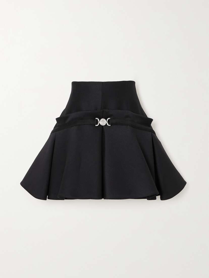 Versace Embellished Wool And Silk-satin Mini Skirt