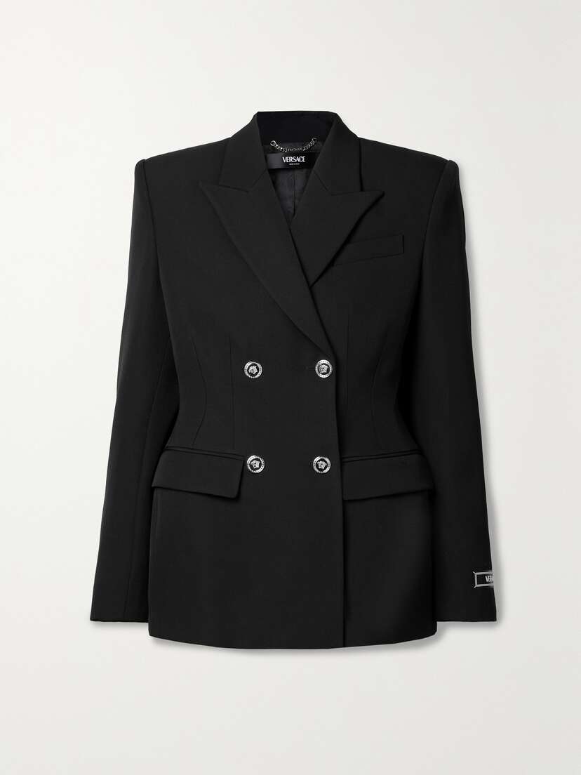 Versace Double-breasted Grain De Poudre Wool Blazer