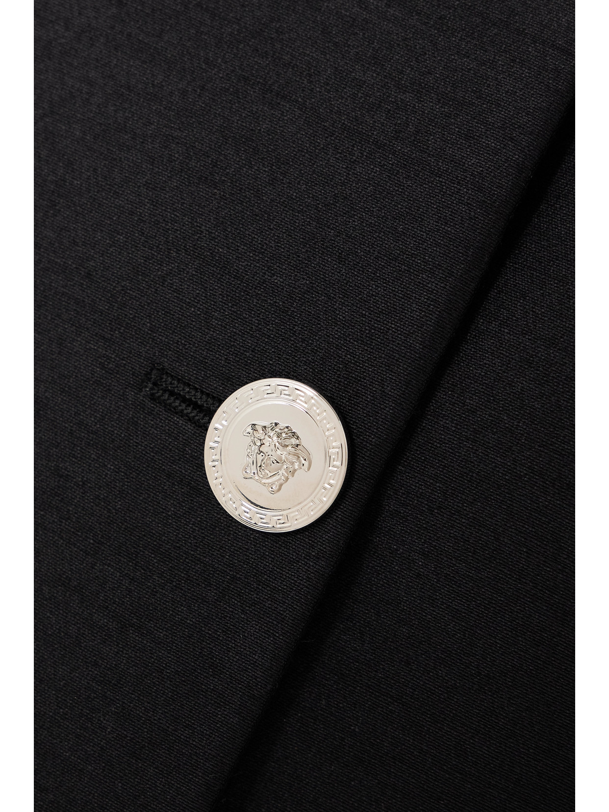 VERSACE CROPPED WOOL AND SILK-BLEND JACKET