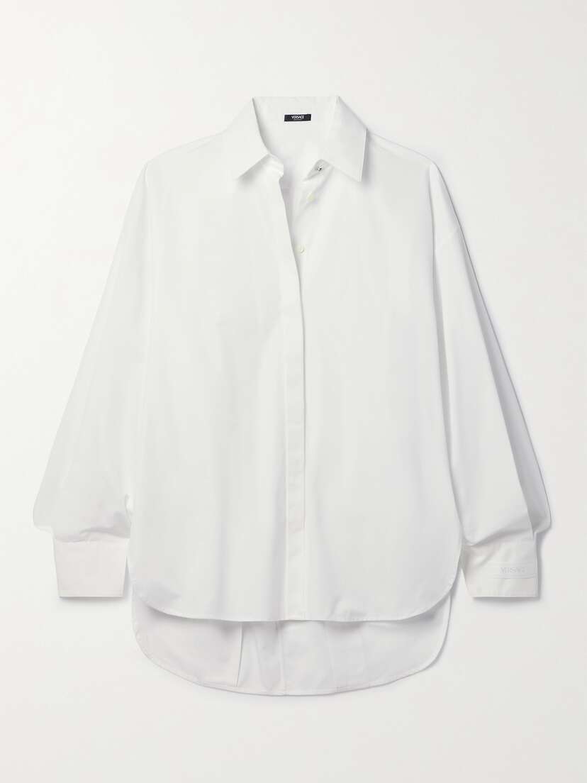 Versace Pleated Cotton-poplin Shirt