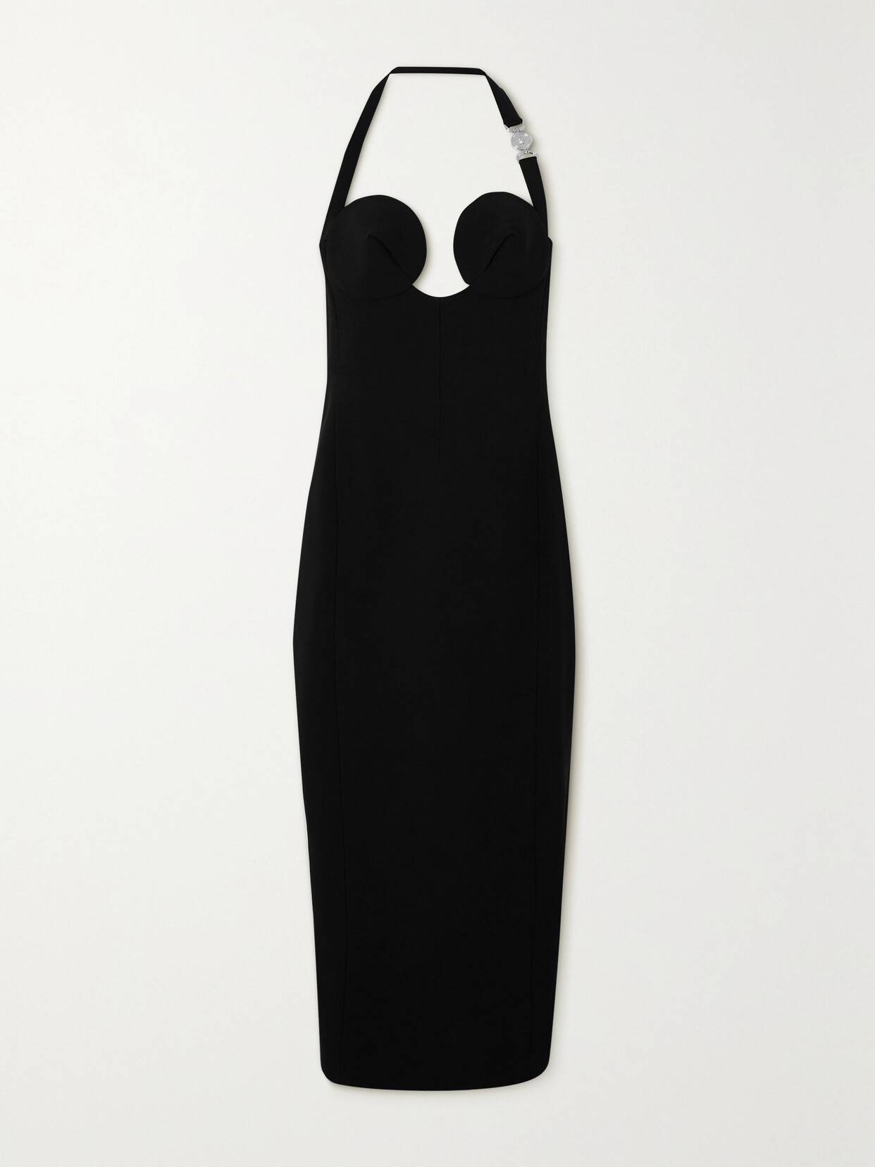 Versace - Crepe Halterneck Midi Dress - Black