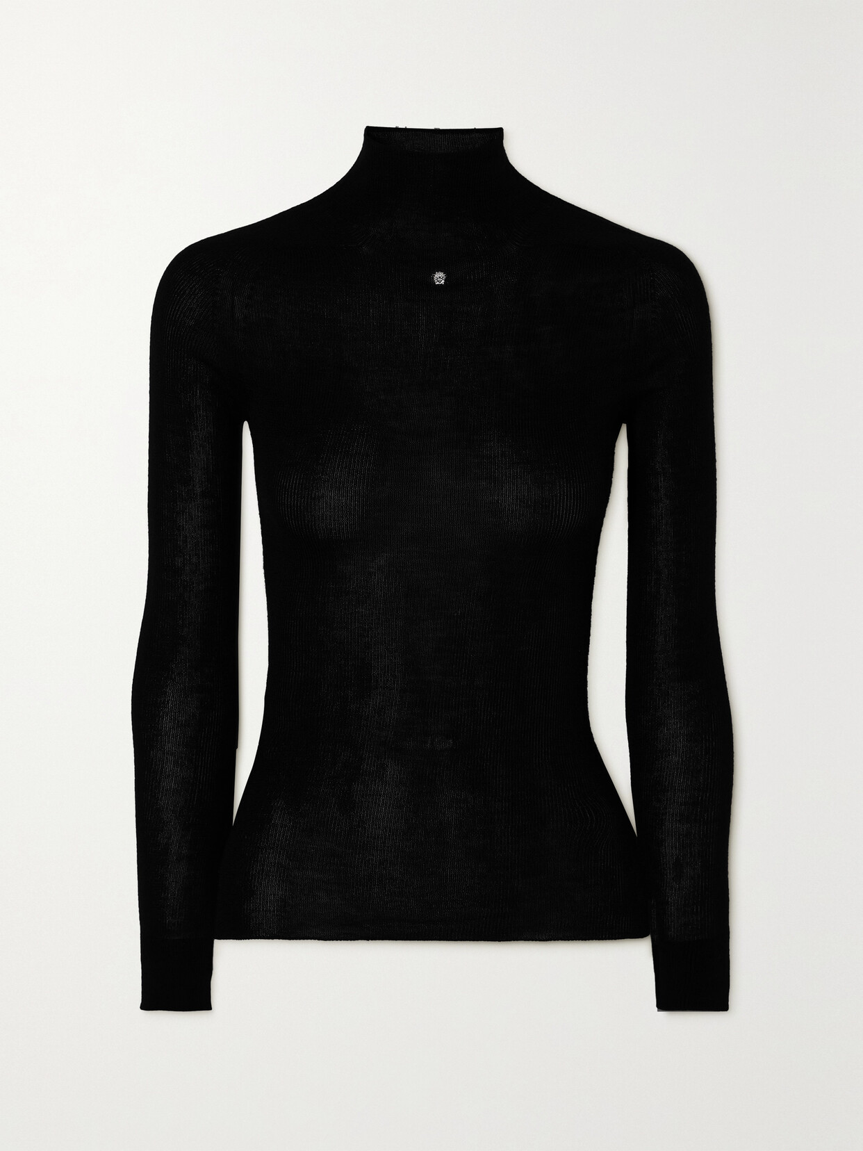 Versace Embellished Cashmere And Silk-blend Turtleneck Sweater In Black