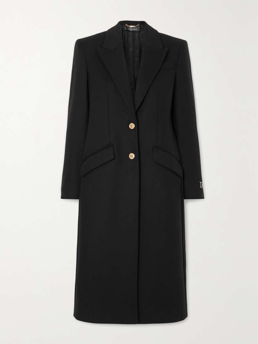 Versace Icons Appliquéd Wool-blend Coat