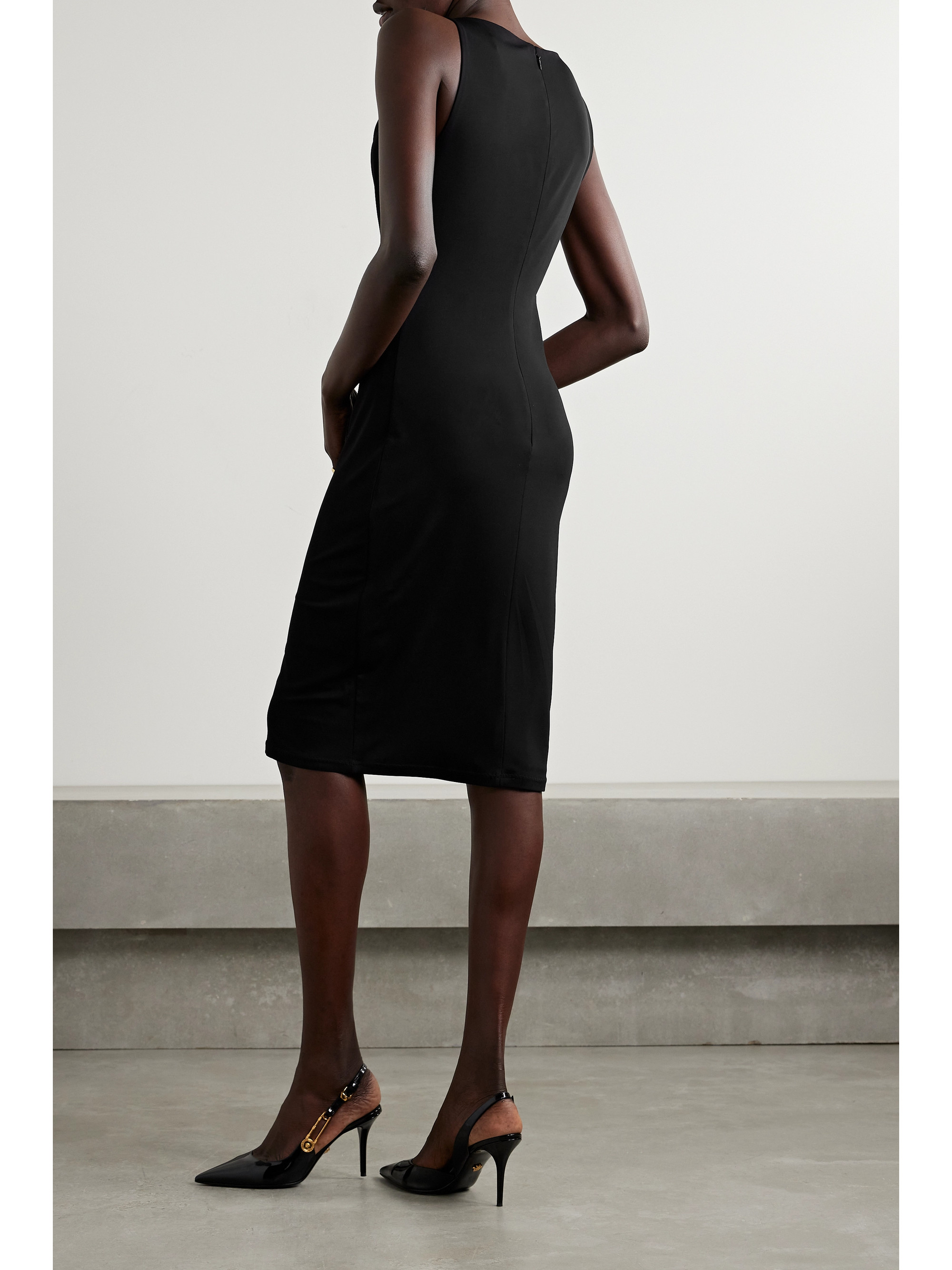 Versace Icons embellished draped jersey dress thumbnail