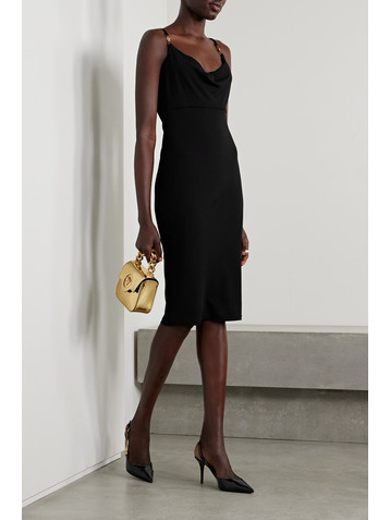 Versace Icons embellished draped jersey dress