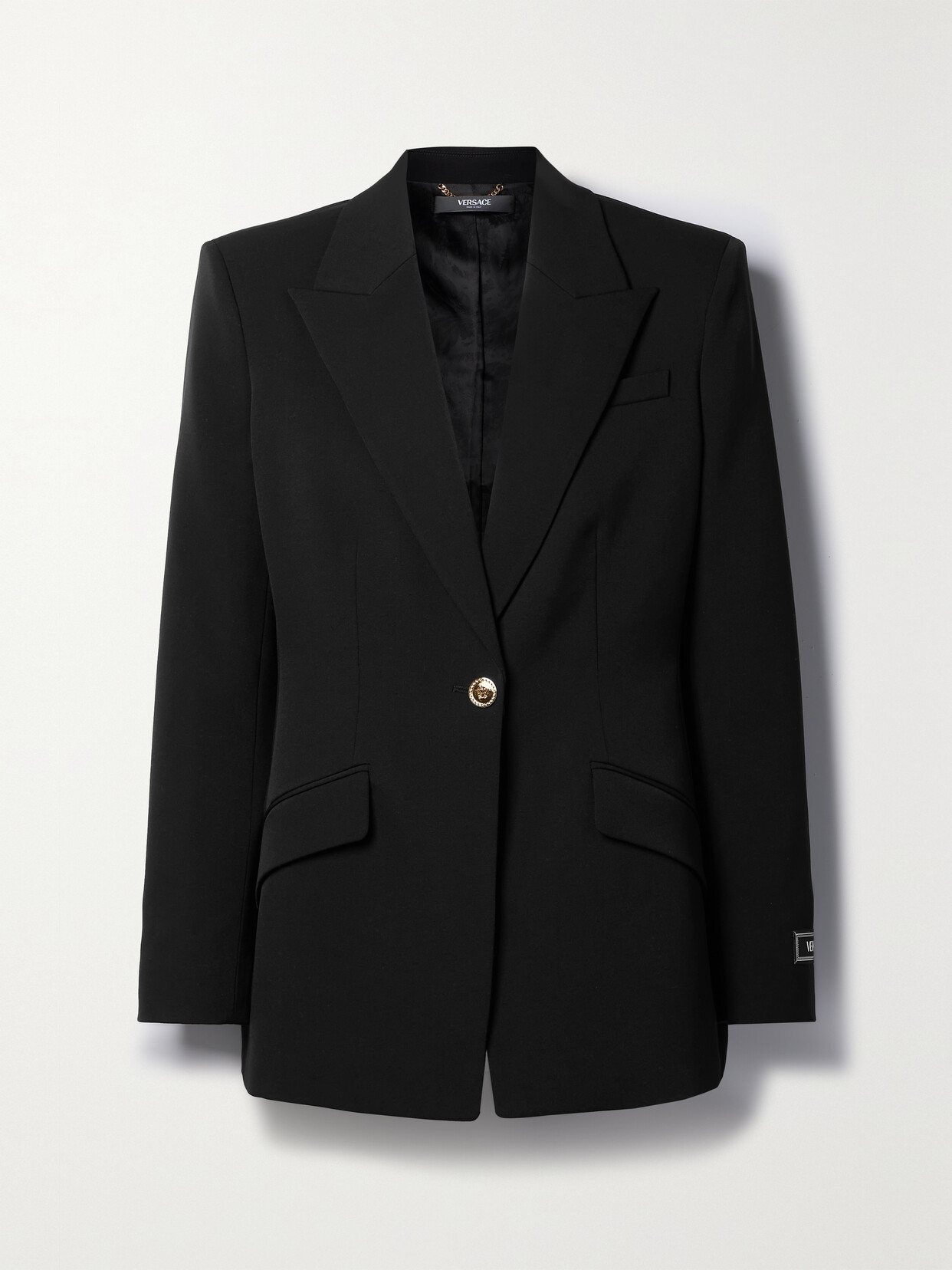 Versace Medusa Single-breasted Blazer In Virgin Wool In Black