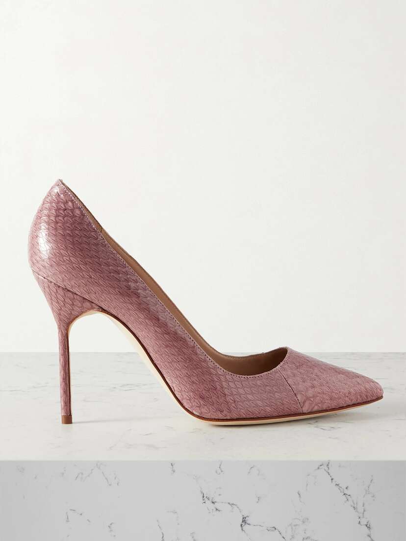 Manolo Blahnik Bb 105 Elaphe Point-toe Pumps