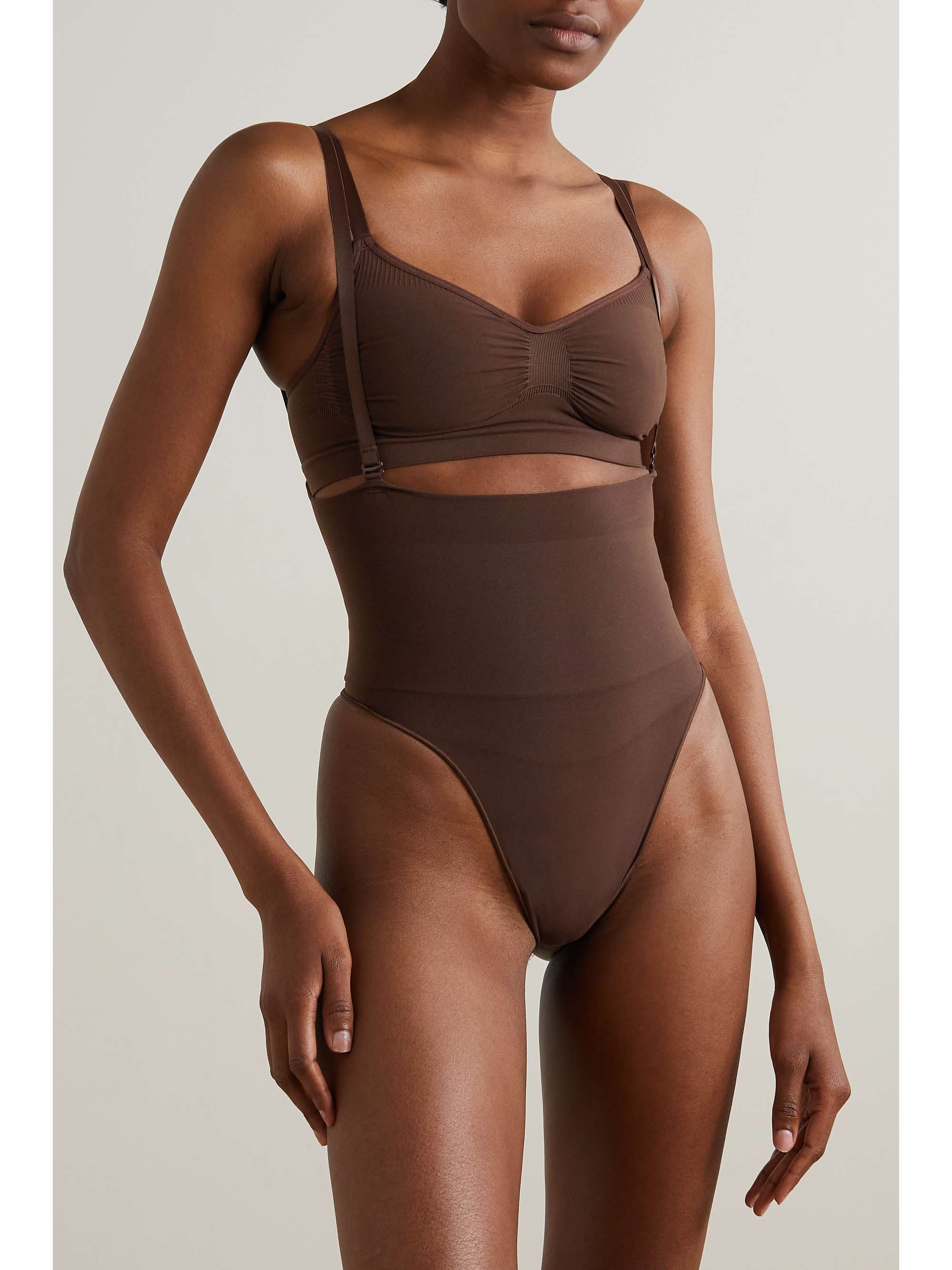 Womens Skims brown Everyday Sculpt High-Waist Thong