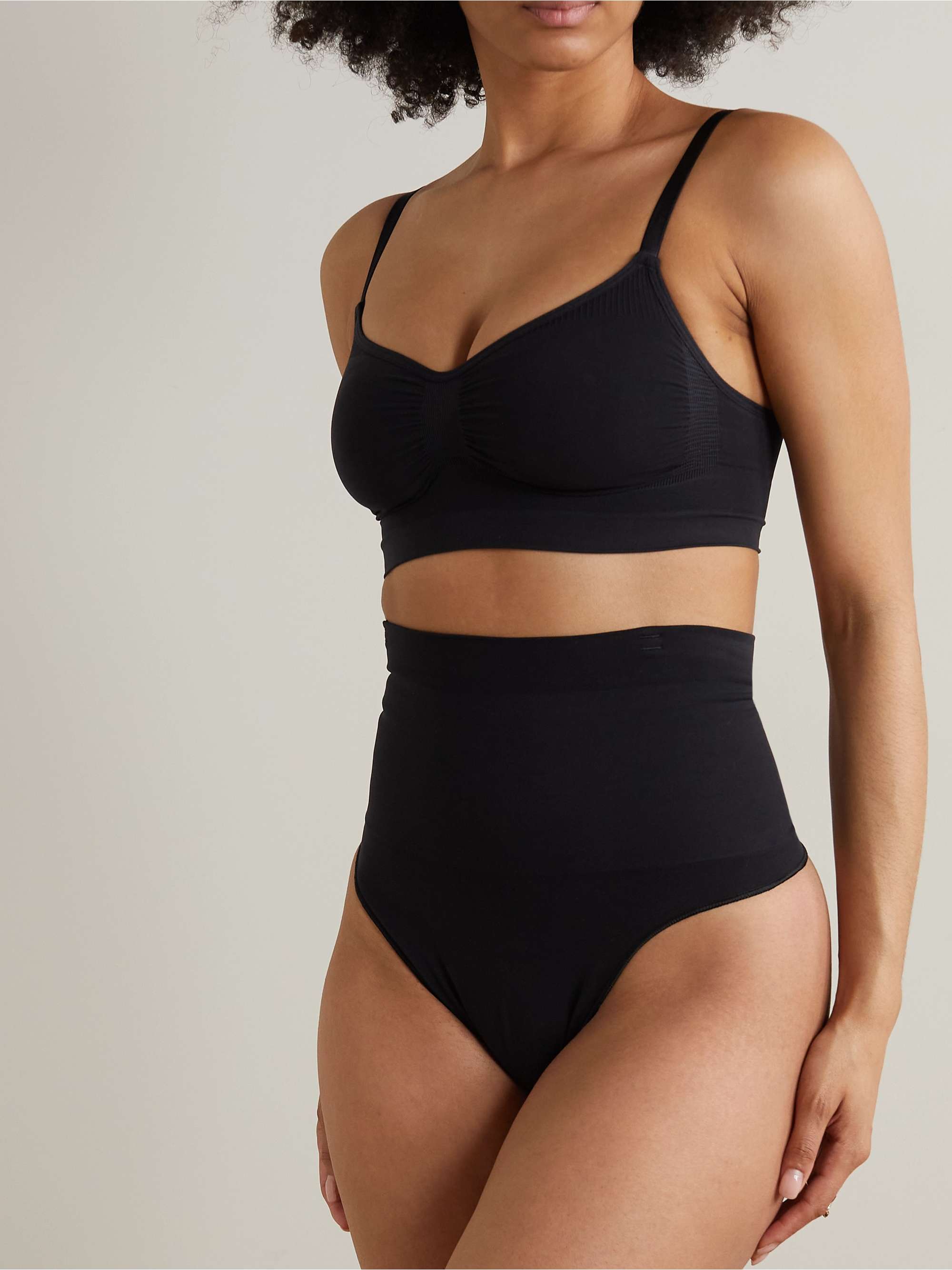 Core Control High Waist Thong - Onyx