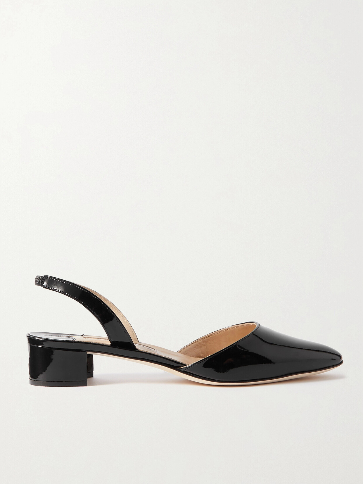 Manolo Blahnik Aspro 30 Patent-leather Slingback Point-toe Pumps In Black