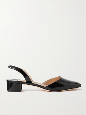 MANOLO BLAHNIK Aspro 30 patent-leather slingback point-toe pumps