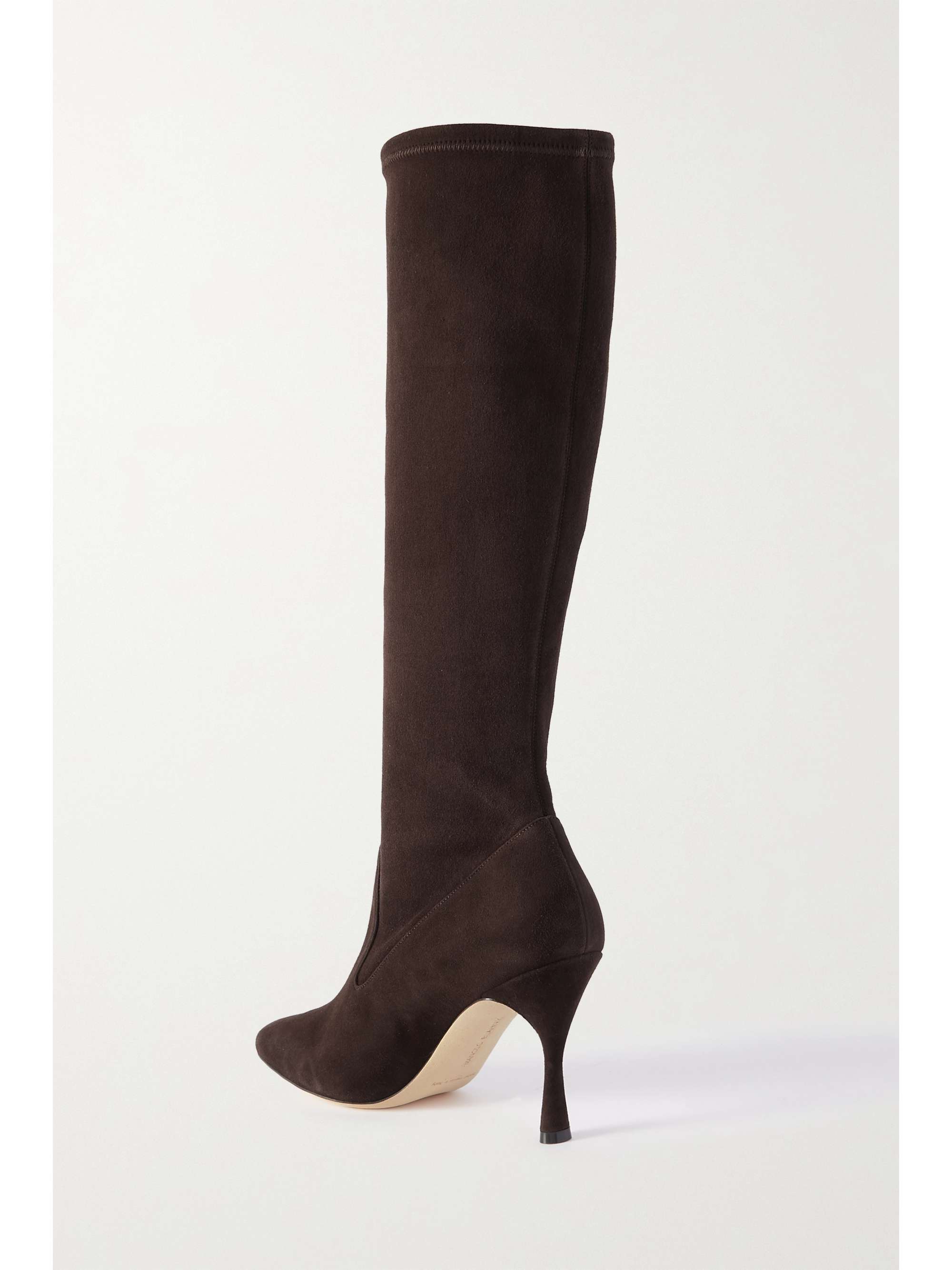 MANOLO BLAHNIK Pamfilo 90 stretch-suede knee boots