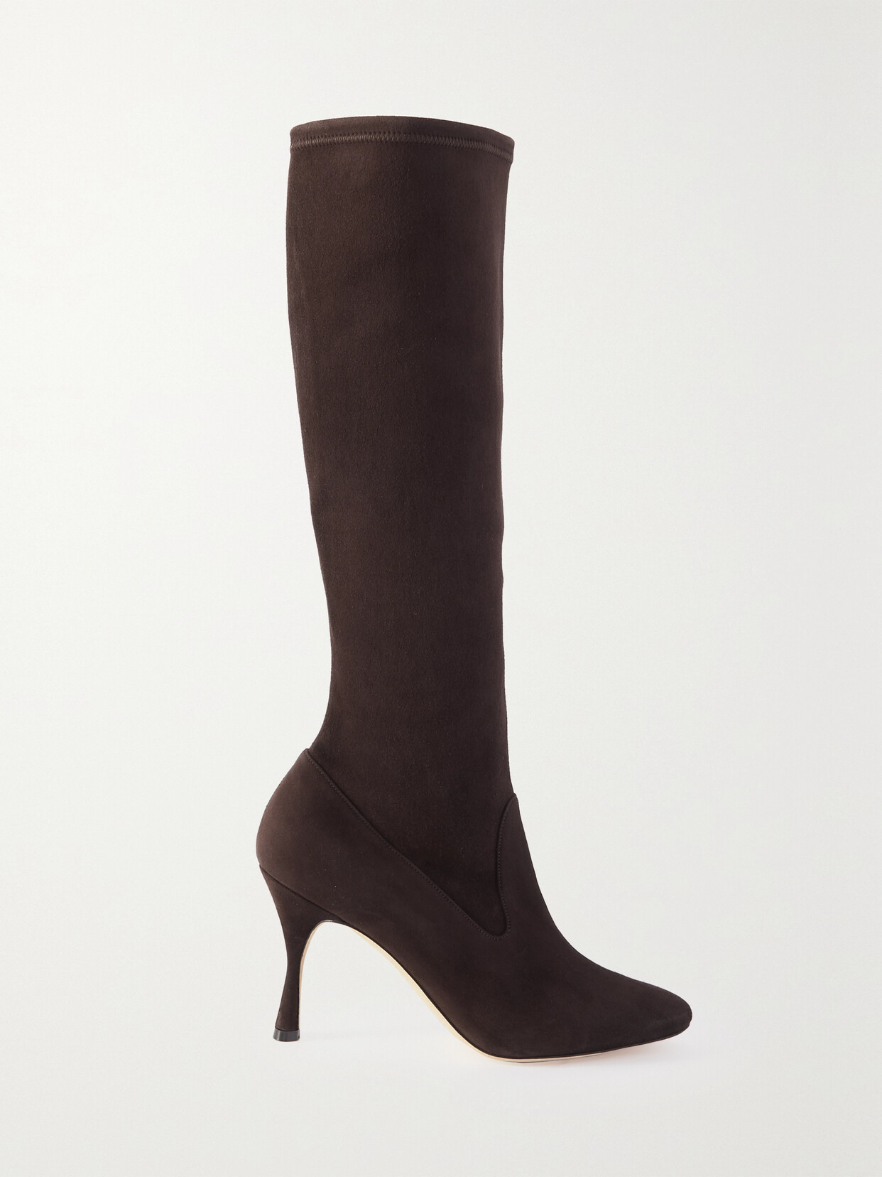 Manolo Blahnik Pamfilo 90 Suede Knee Boots - Brown