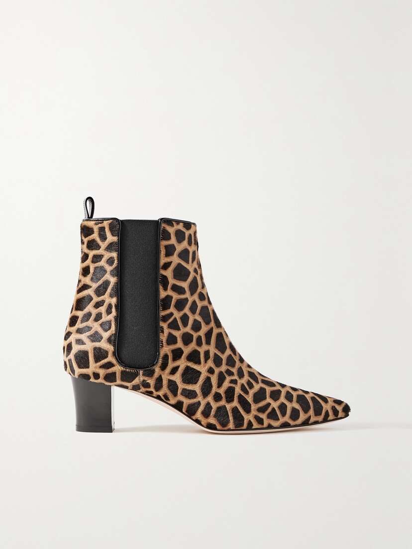 Manolo Blahnik Tiraba 50 Leopard-print Calf Hair Chelsea Boots