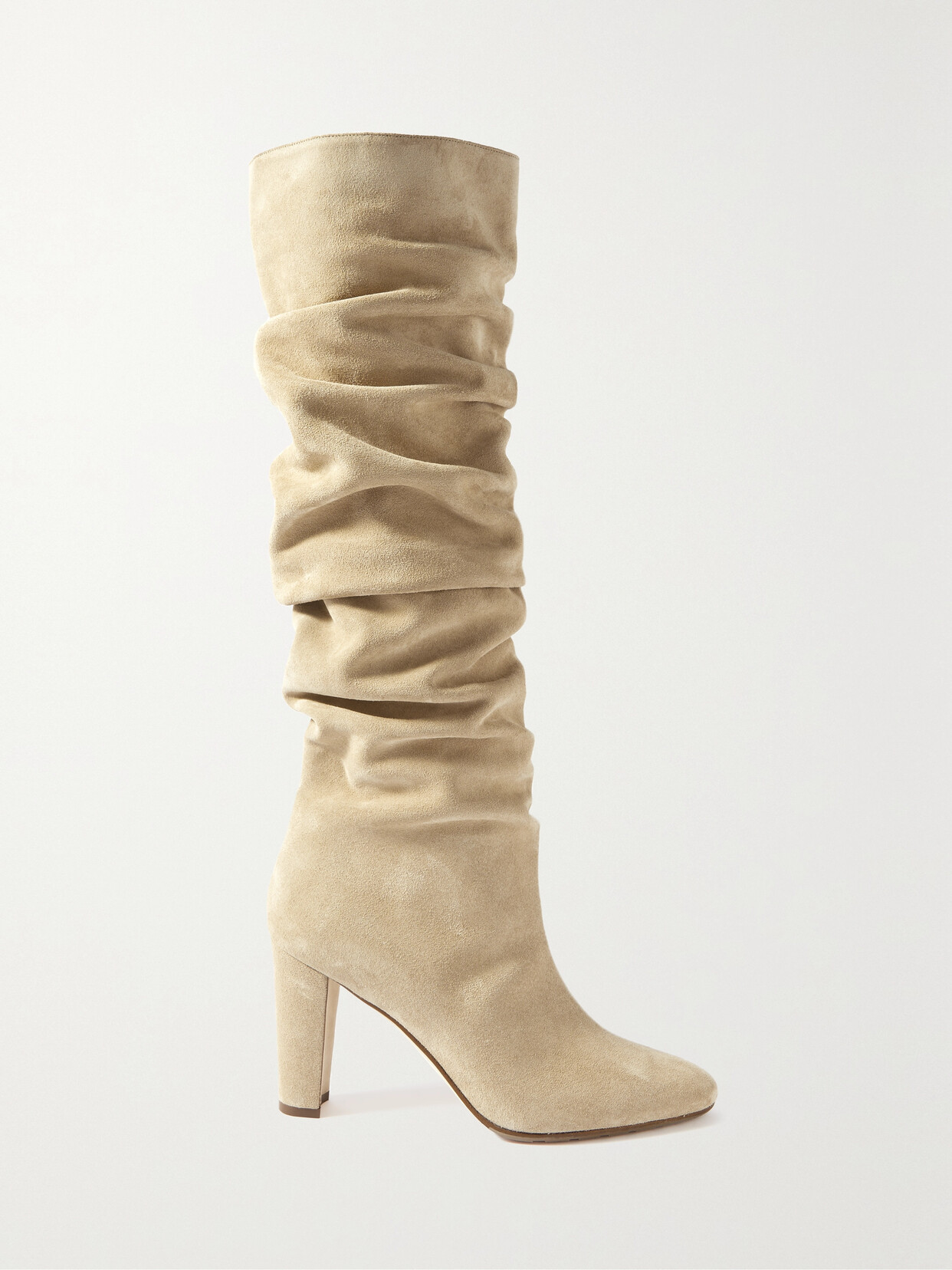 Manolo Blahnik Calassohi 90 Suede Knee Boots - Cream