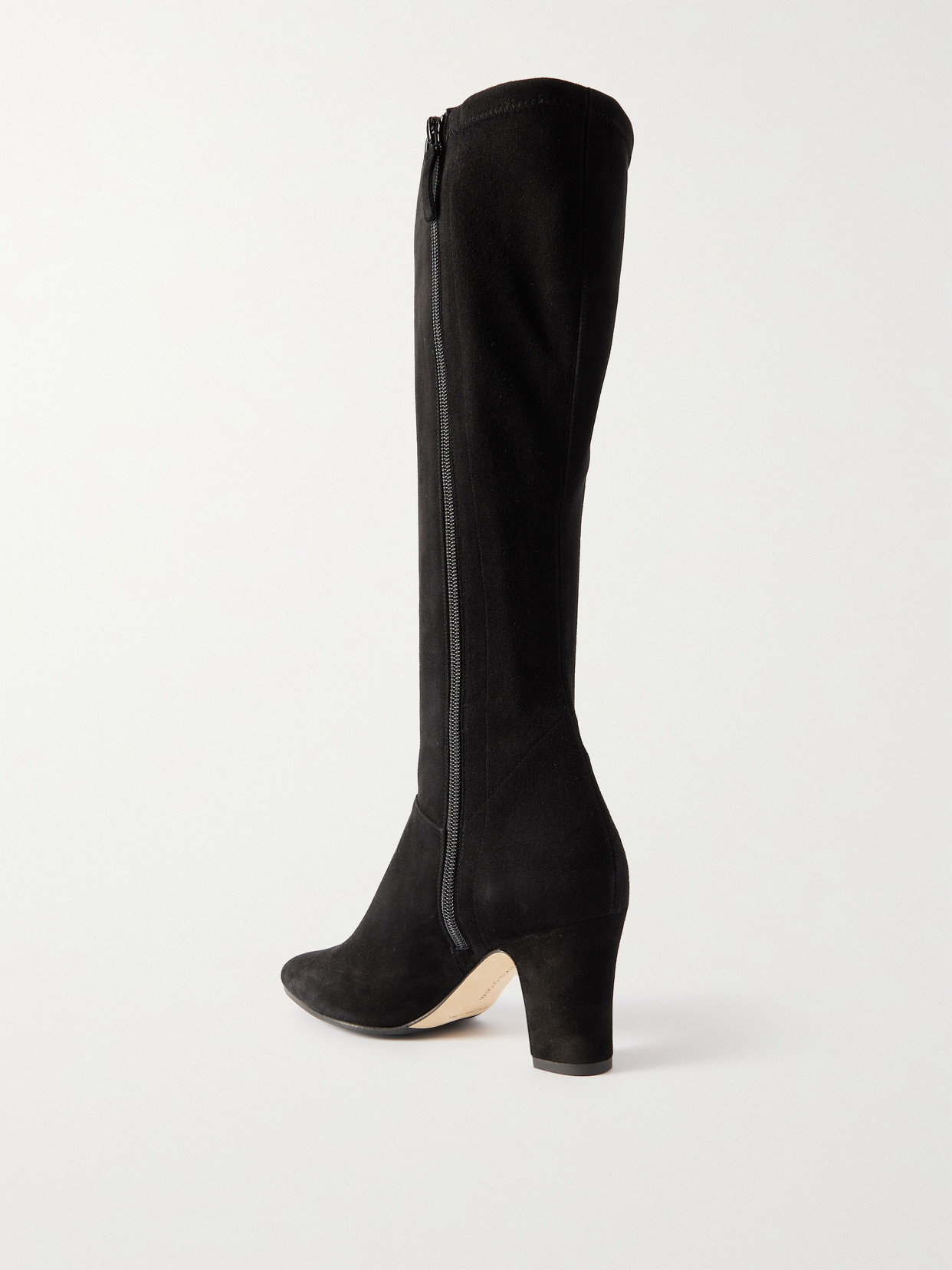 Manolo Blahnik Pitana 70 Suede Knee Boots In Black