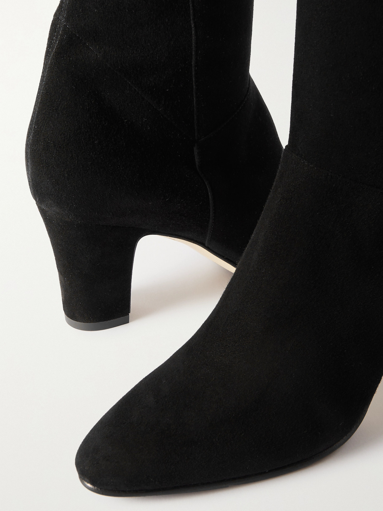 Shop Manolo Blahnik Pitana 70 Suede Knee Boots In Black