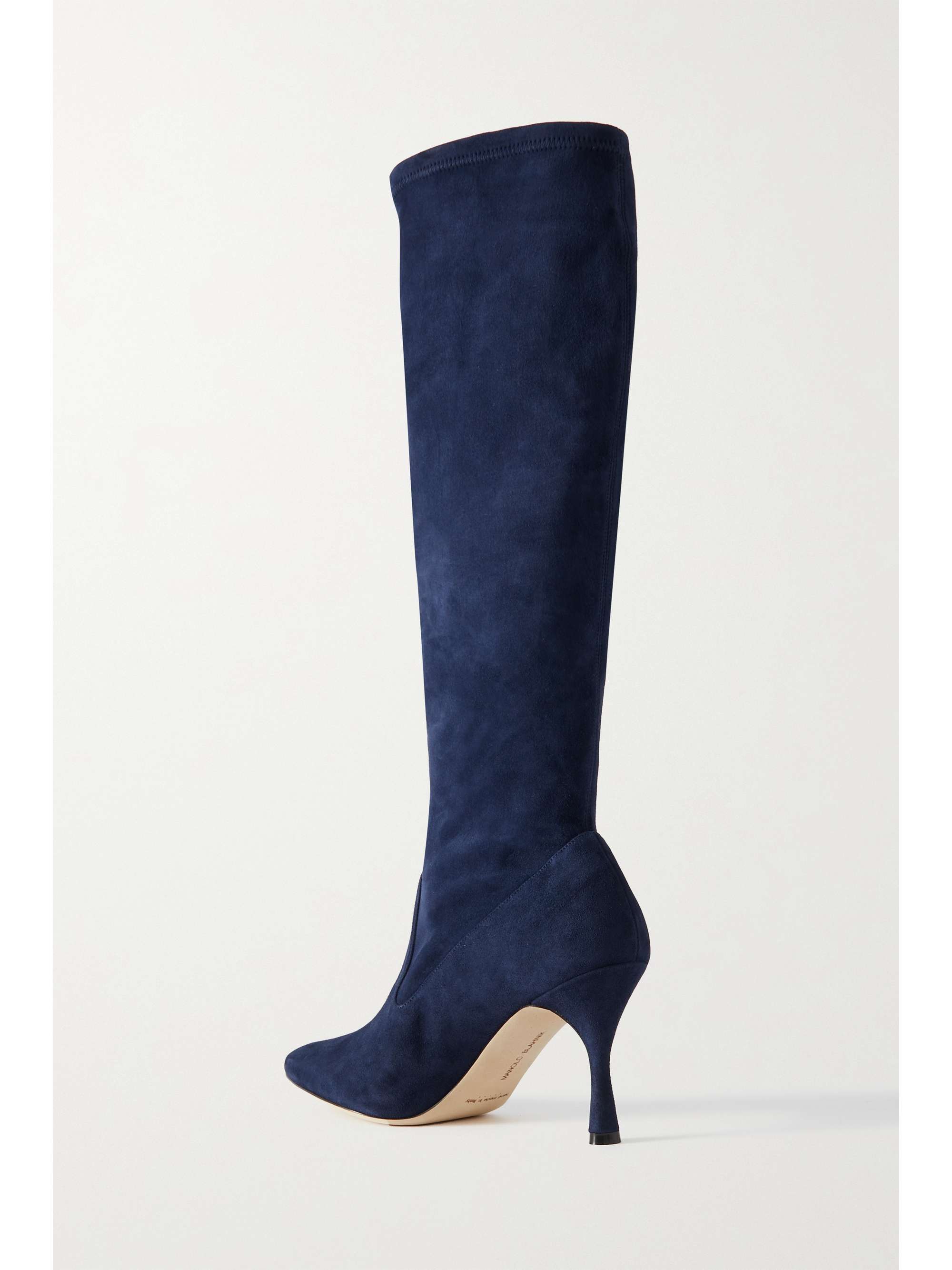 MANOLO BLAHNIK Pamfilo 90 弹力绒面革及膝长靴