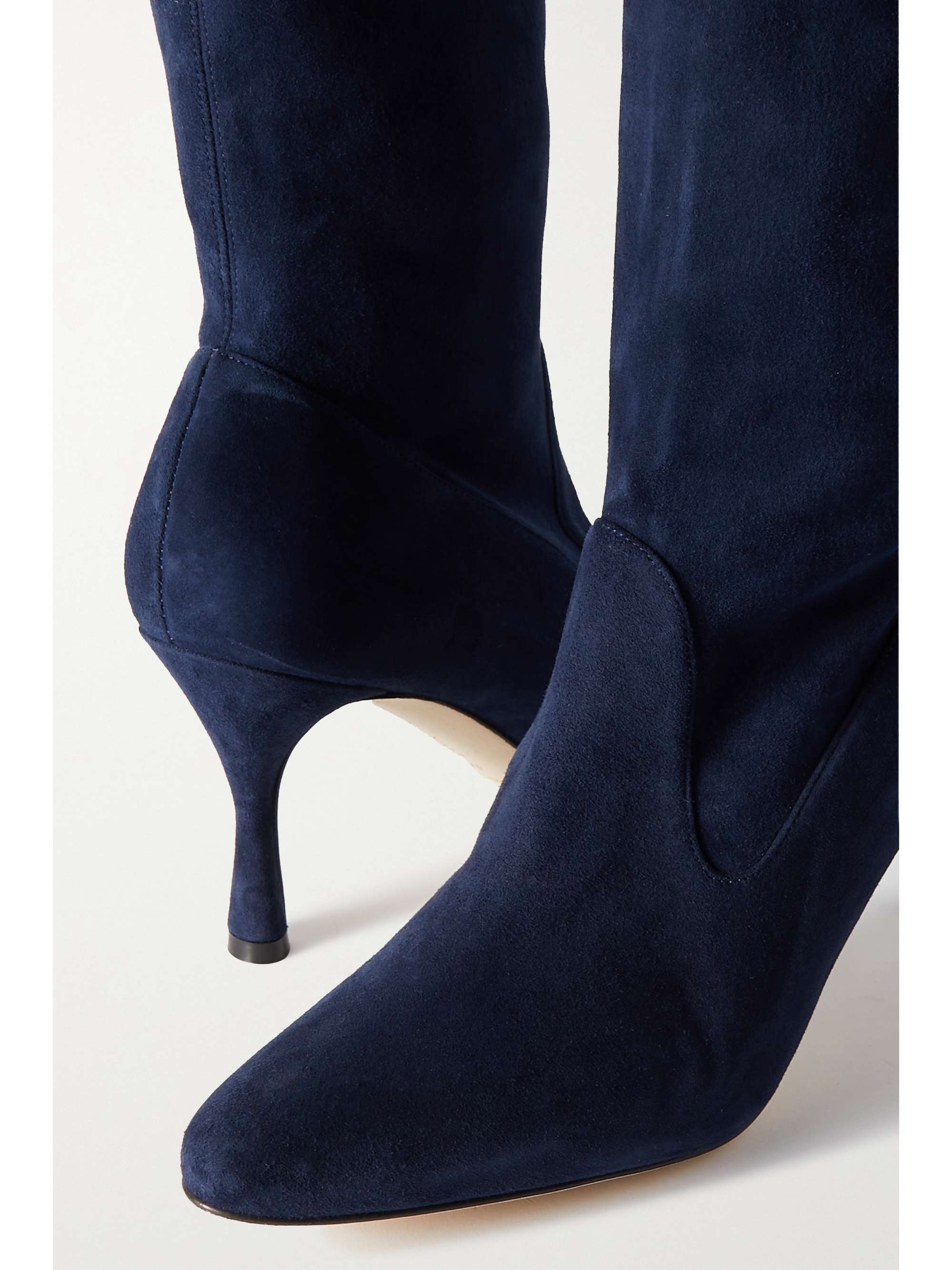 MANOLO BLAHNIK Pamfilo 90 弹力绒面革及膝长靴
