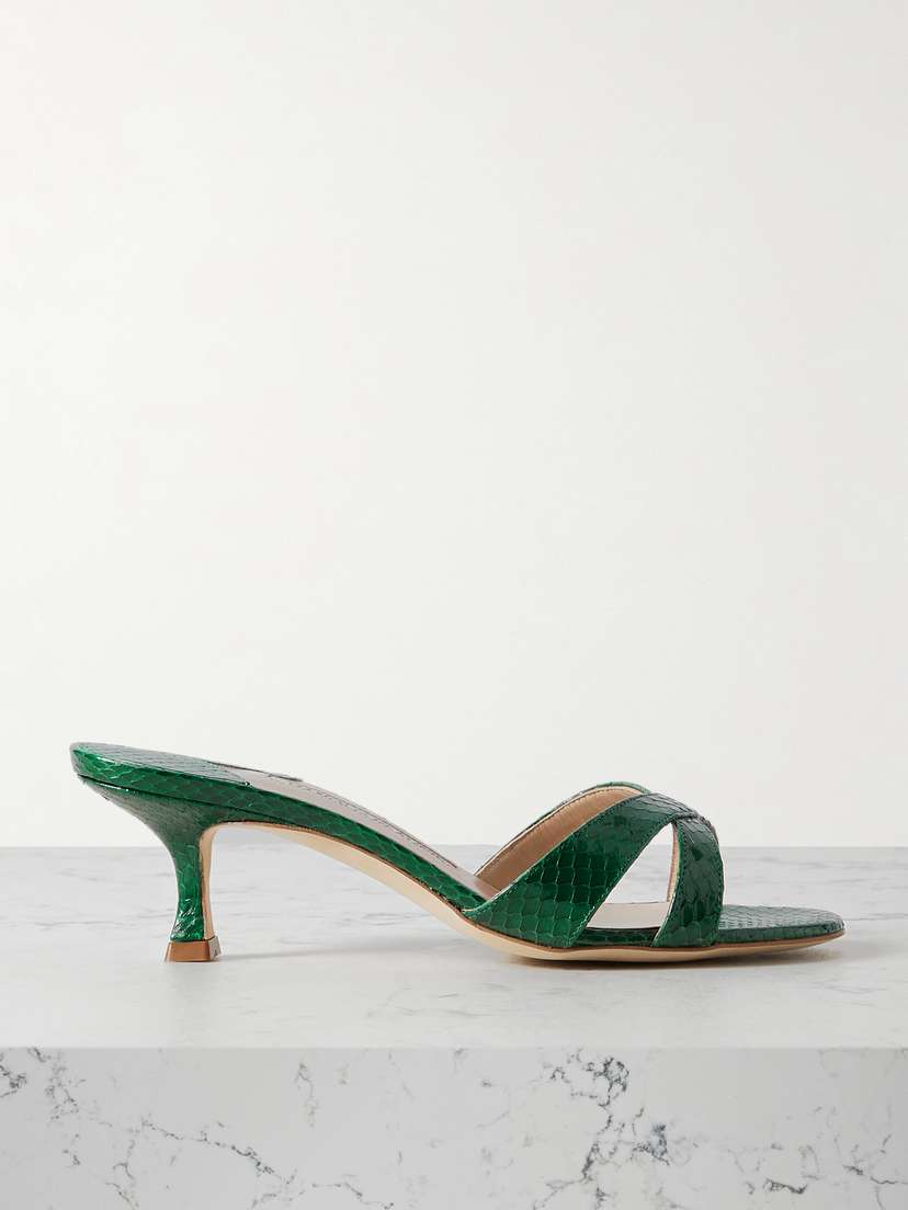 Manolo Blahnik Callamu 50 Elaphe Mules