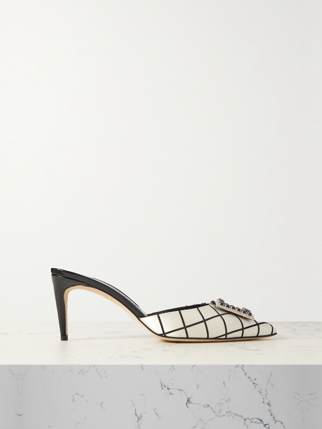 Manolo Blahnik Satin Hangisi 70 Mules In Neutrals