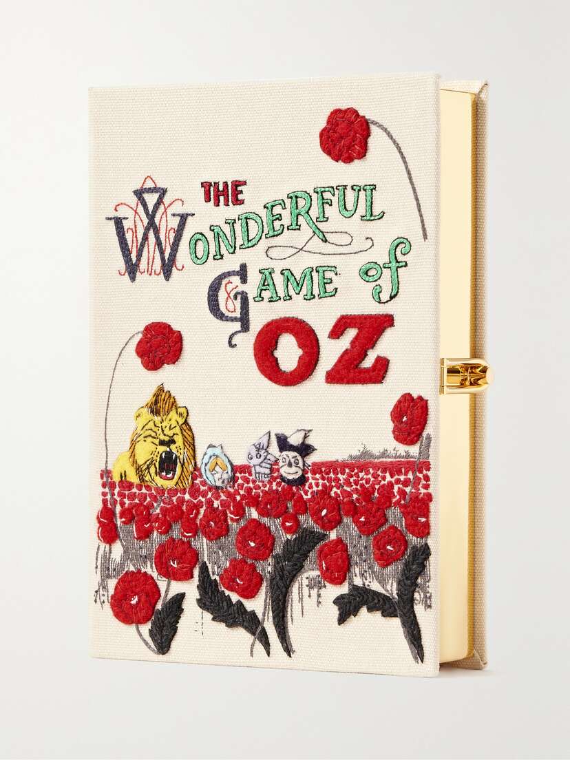 Olympia Le-Tan The Wonderful Game Of Oz Embroidered Appliquéd Canvas Clutch