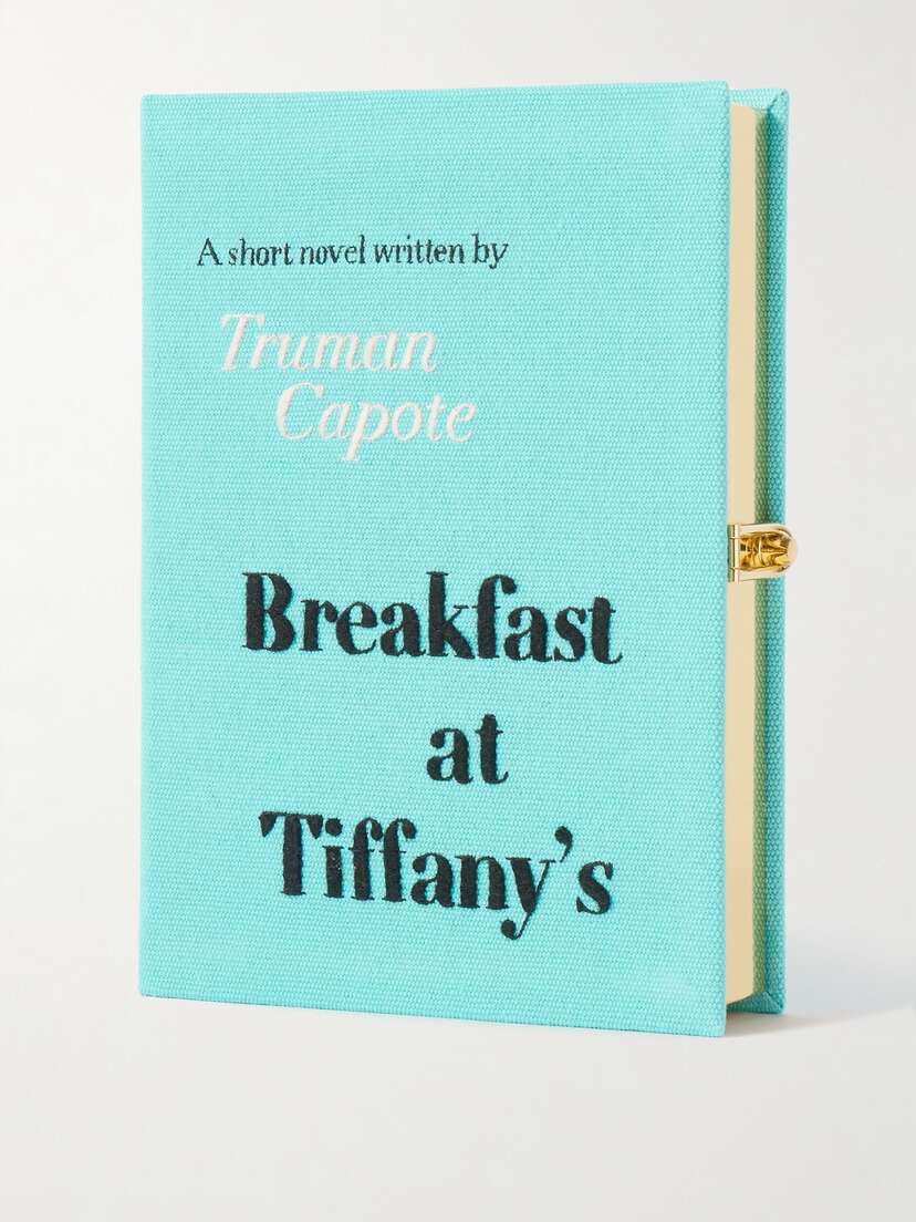 Olympia Le-Tan Breakfast At Tiffany's Embroidered Appliquéd Canvas Clutch