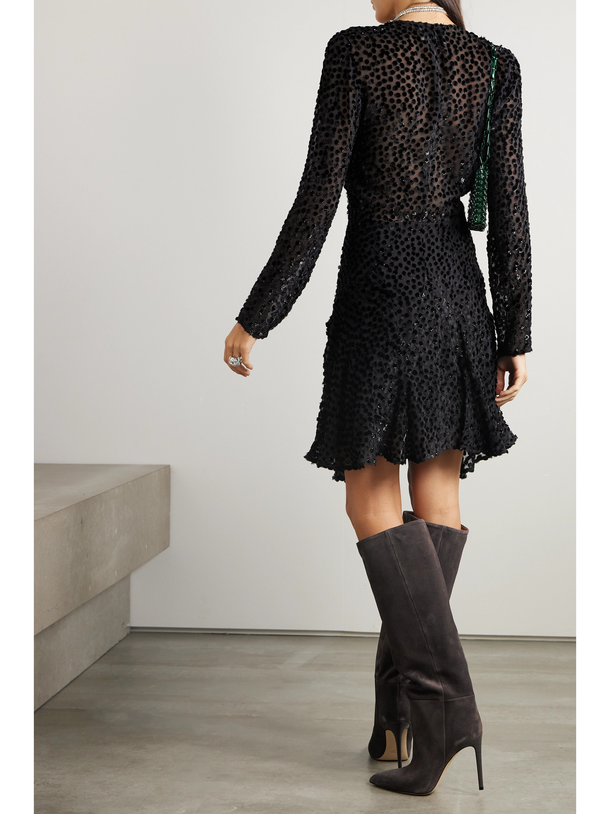 Isabel Marant Usmara metallic devoré-velvet mini dress thumbnail