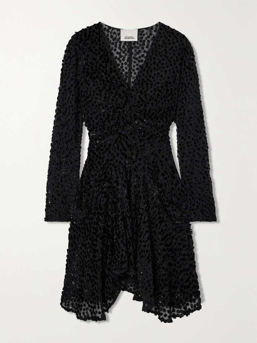 Isabel Marant Usmara Metallic Devoré-velvet Mini Dress