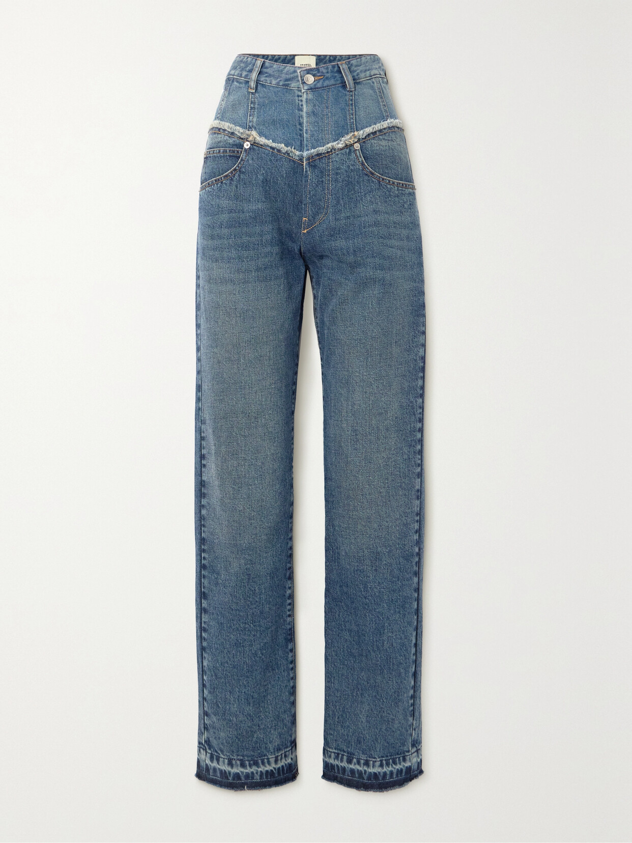 Isabel Marant - Noemie Frayed Two-tone Jeans - Blue