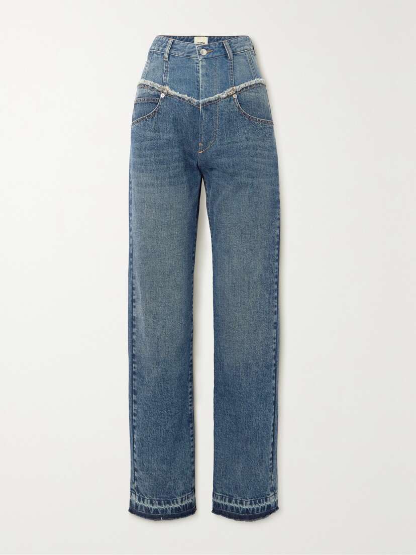 Isabel Marant Noemie Frayed Two-tone Jeans