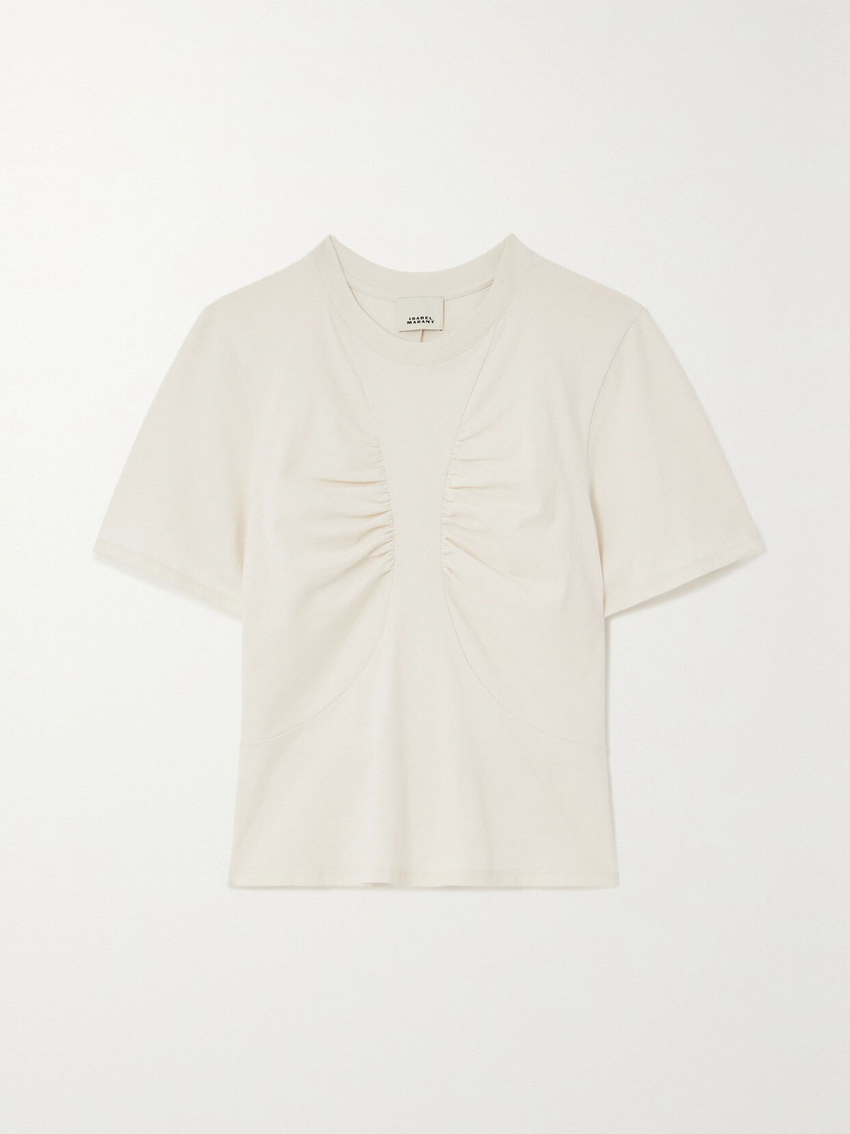 ISABEL MARANT ZEREN RUCHED ORGANIC COTTON-JERSEY T-SHIRT