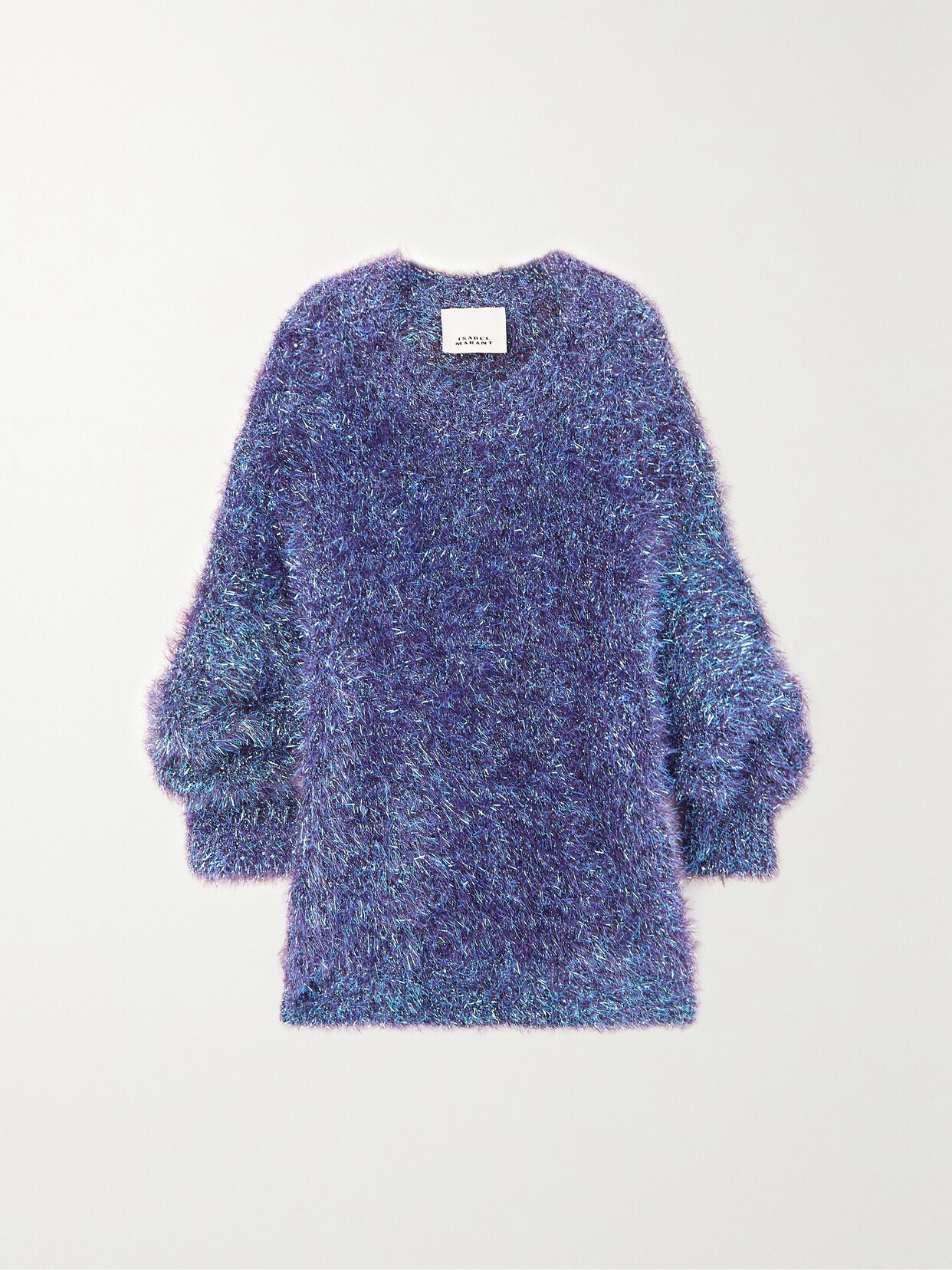 Isabel Marant - Wayne Oversized Metallic Knitted Mini Dress - Purple