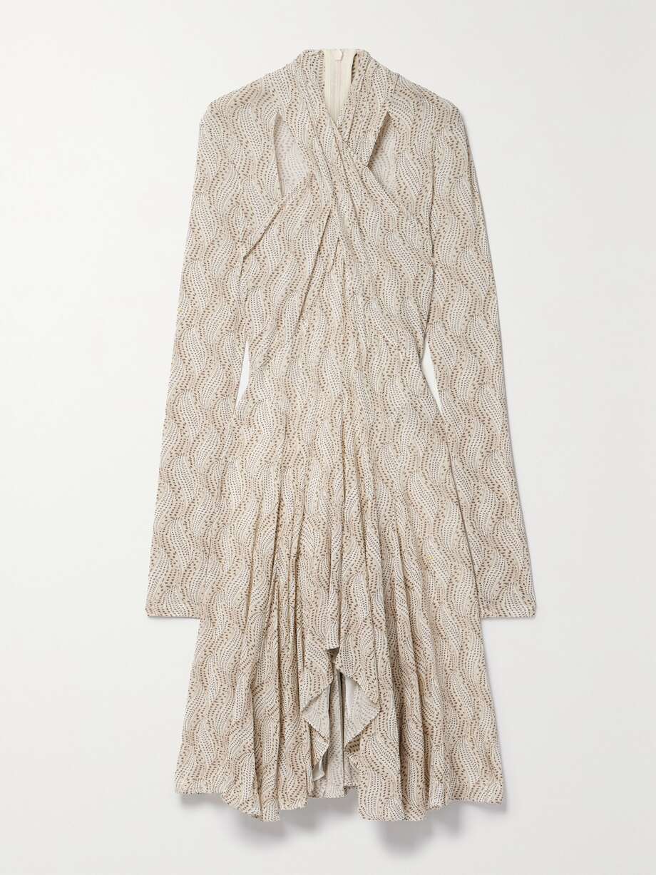 net-a-porter.com | Payton cutout pleated printed stretch-jersey dress