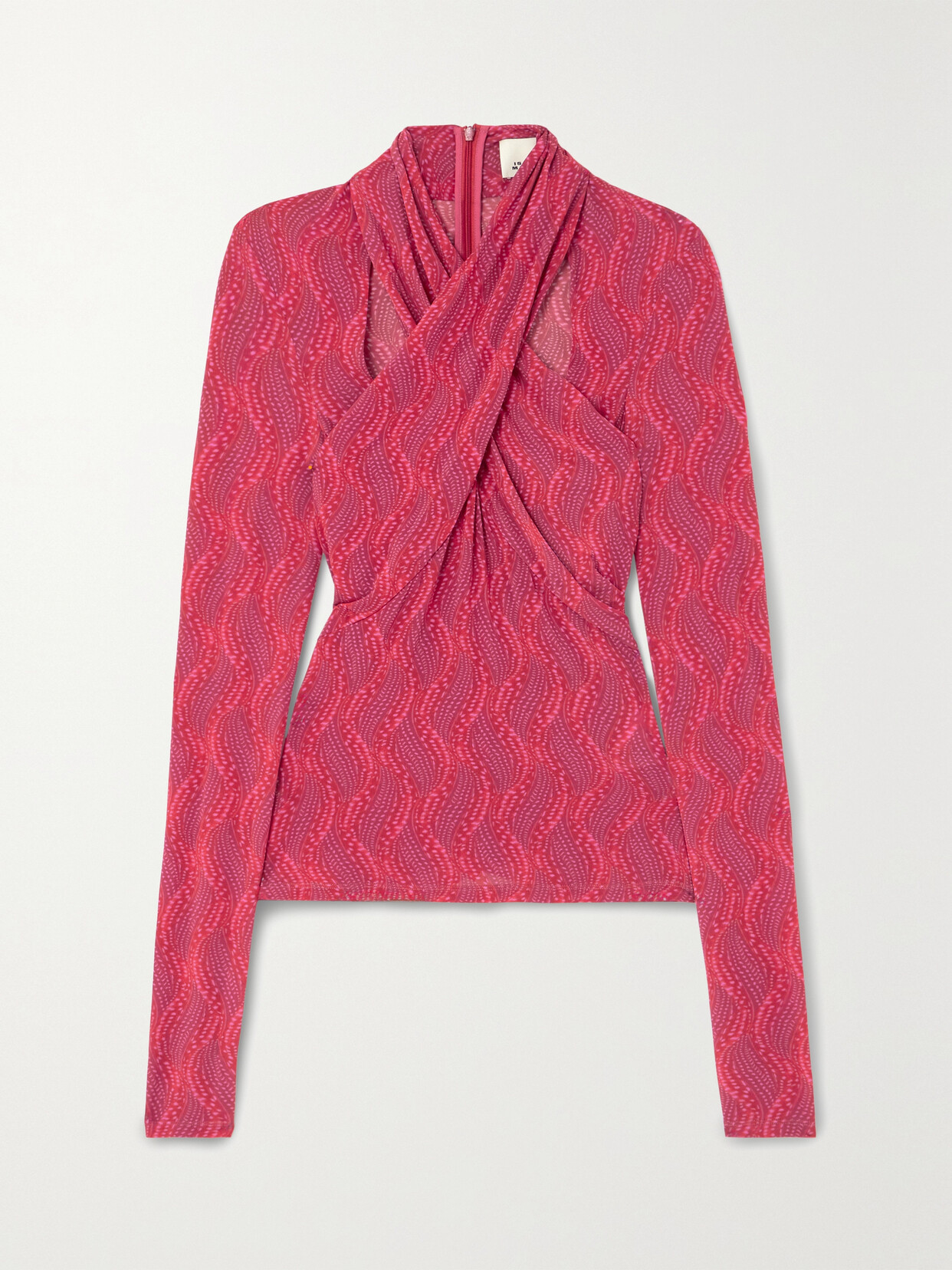 Isabel Marant Powena Cutout Ruched Printed Jersey Top - Pink