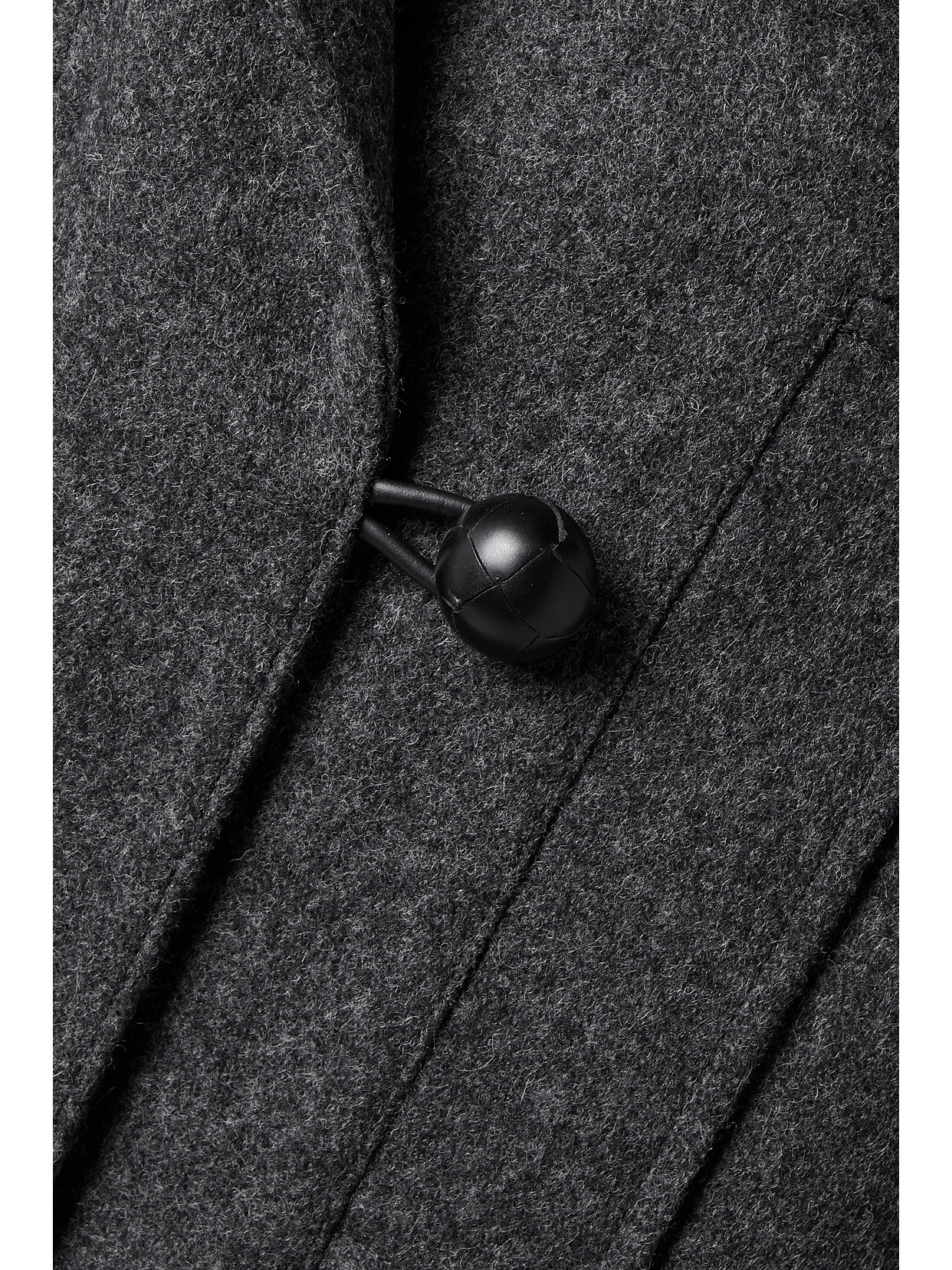Isabel Marant Frankie Leather-trimmed Wool Coat In Gray