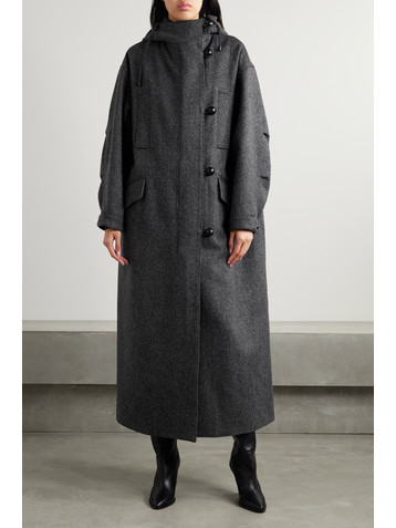 Isabel Marant Frankie leather-trimmed wool coat