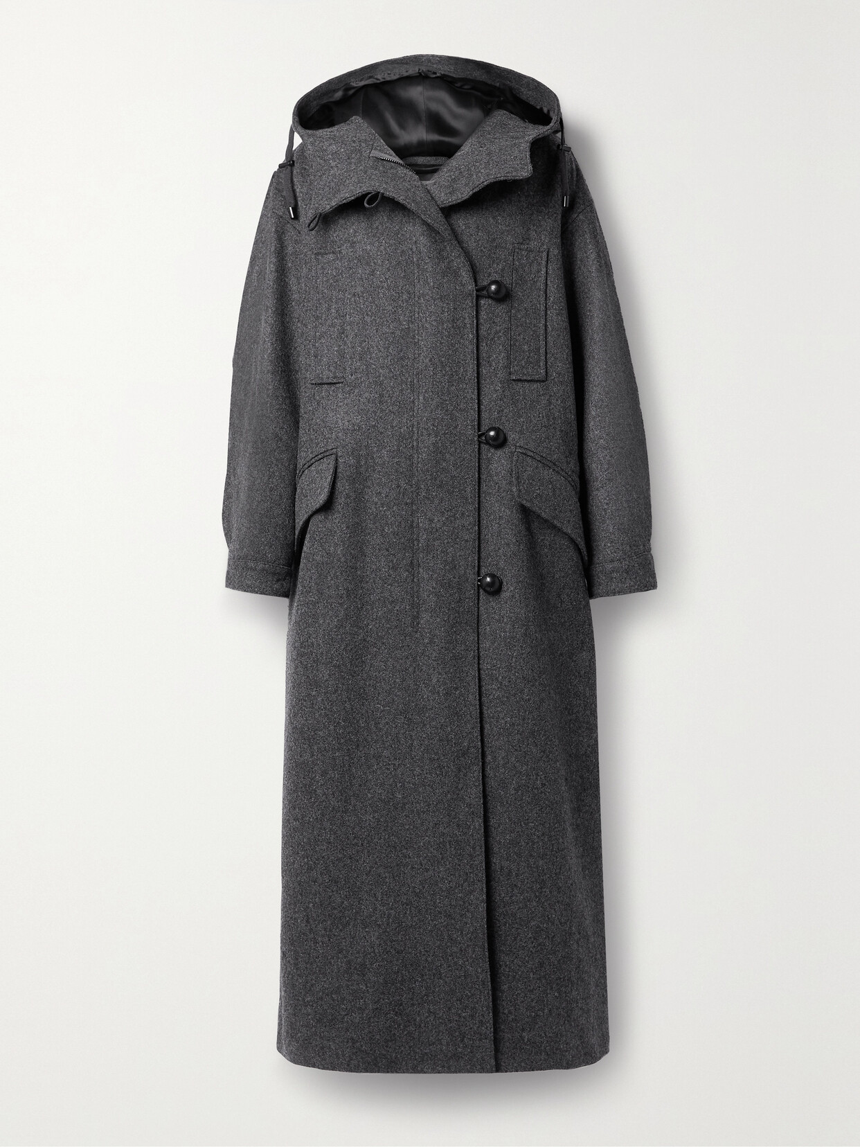 Isabel Marant - Frankie Leather-trimmed Wool Coat - Gray