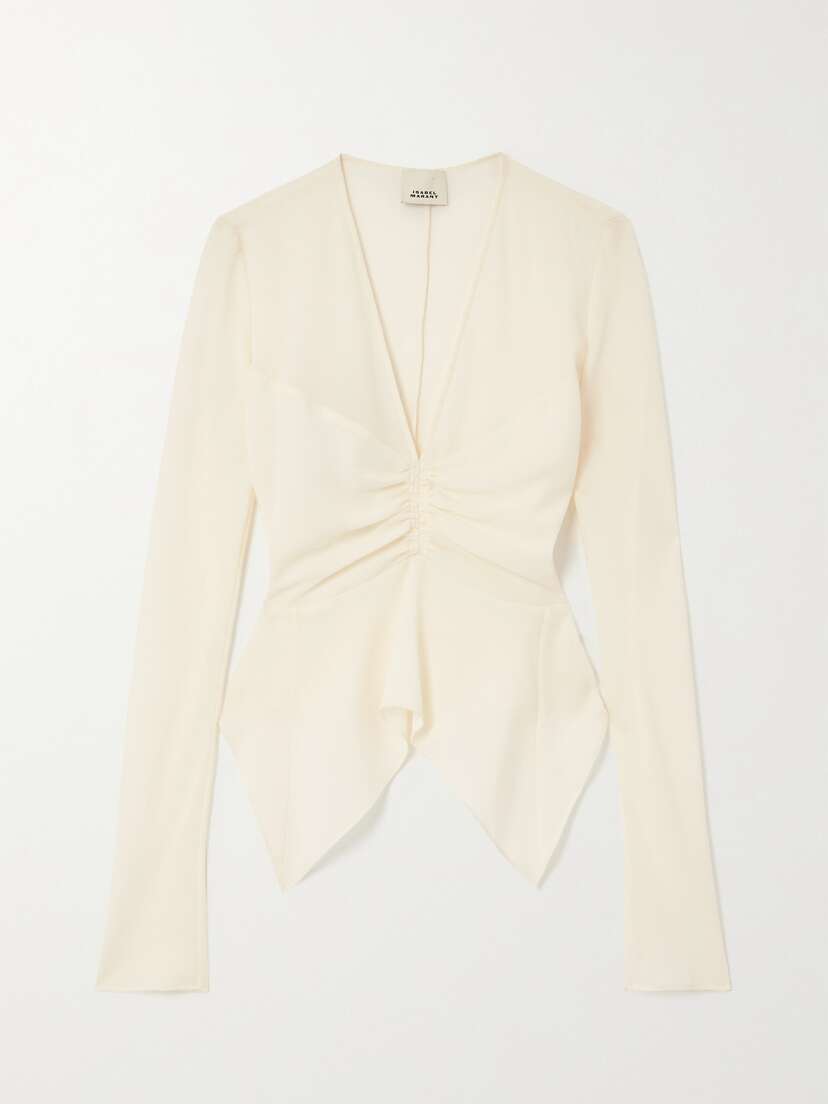Isabel Marant Ulietta Gathered Crepe Blouse