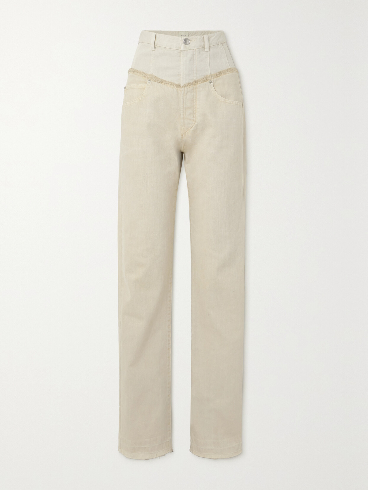 Isabel Marant - Noemie Frayed Two-tone Jeans - Off-white