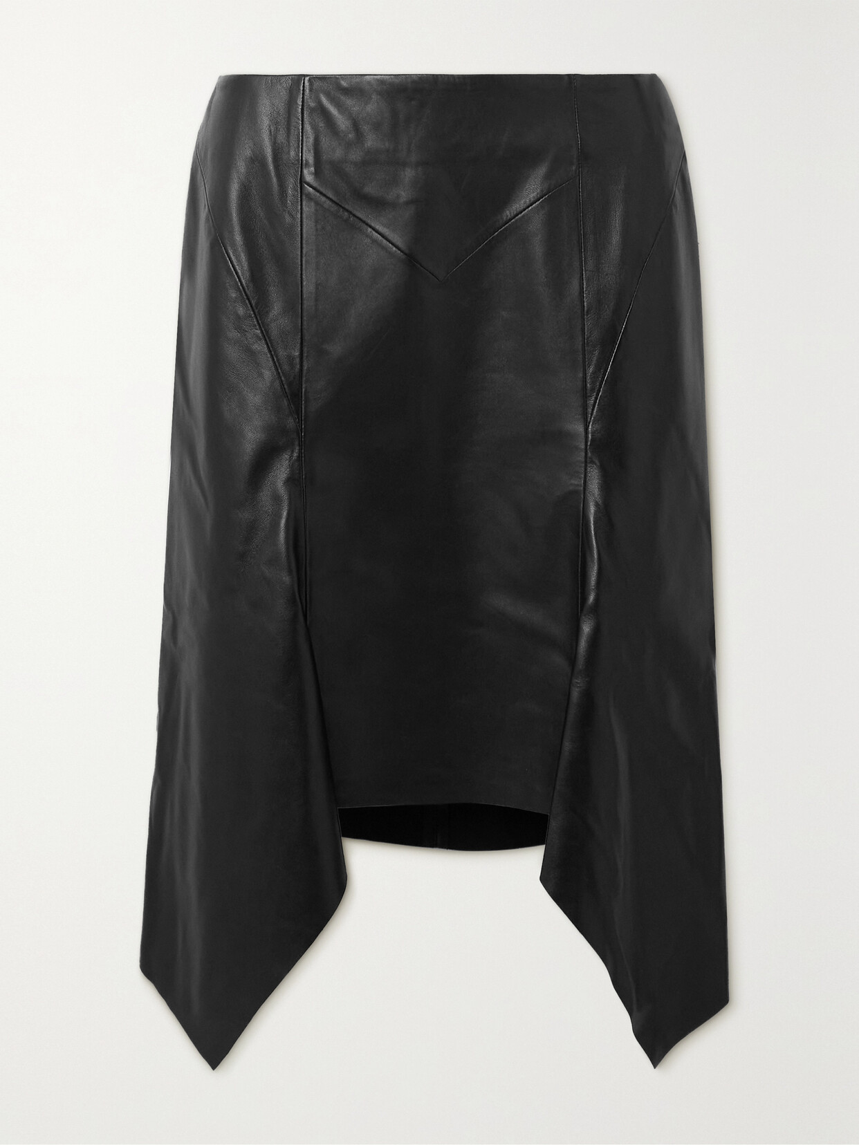 Isabel Marant - Jill Asymmetric Paneled Leather Midi Skirt - Black