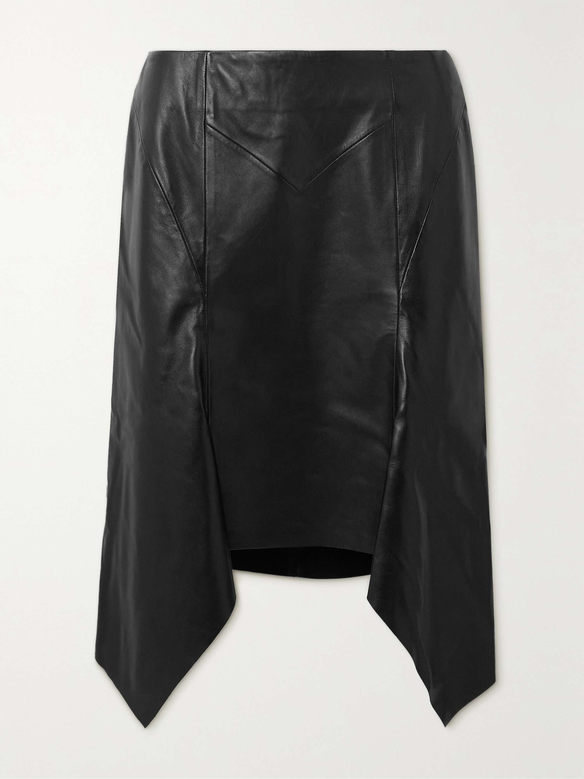 ISABEL MARANT Jill asymmetric paneled leather midi skirt | NET-A-PORTER