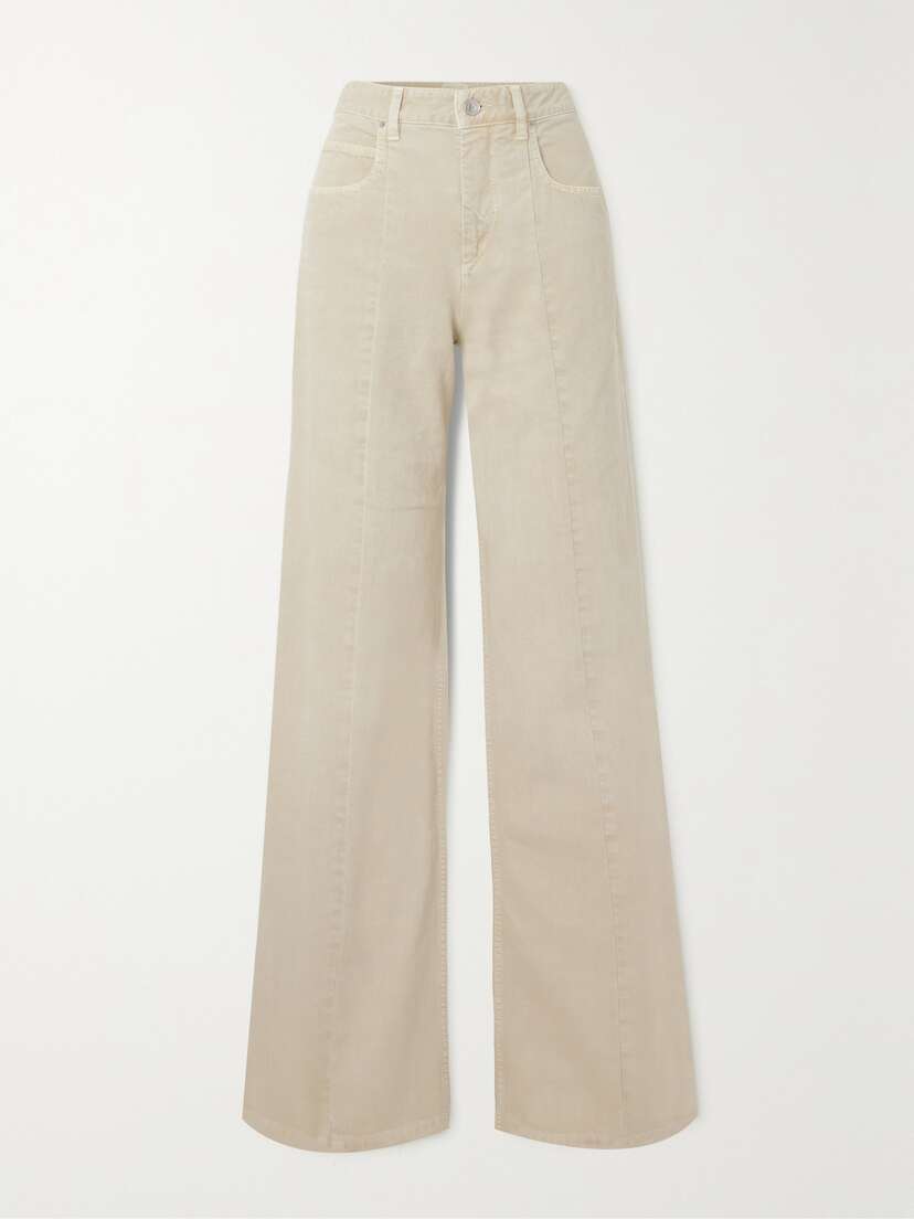 Isabel Marant Noldy Paneled High-rise Wide-leg Jeans