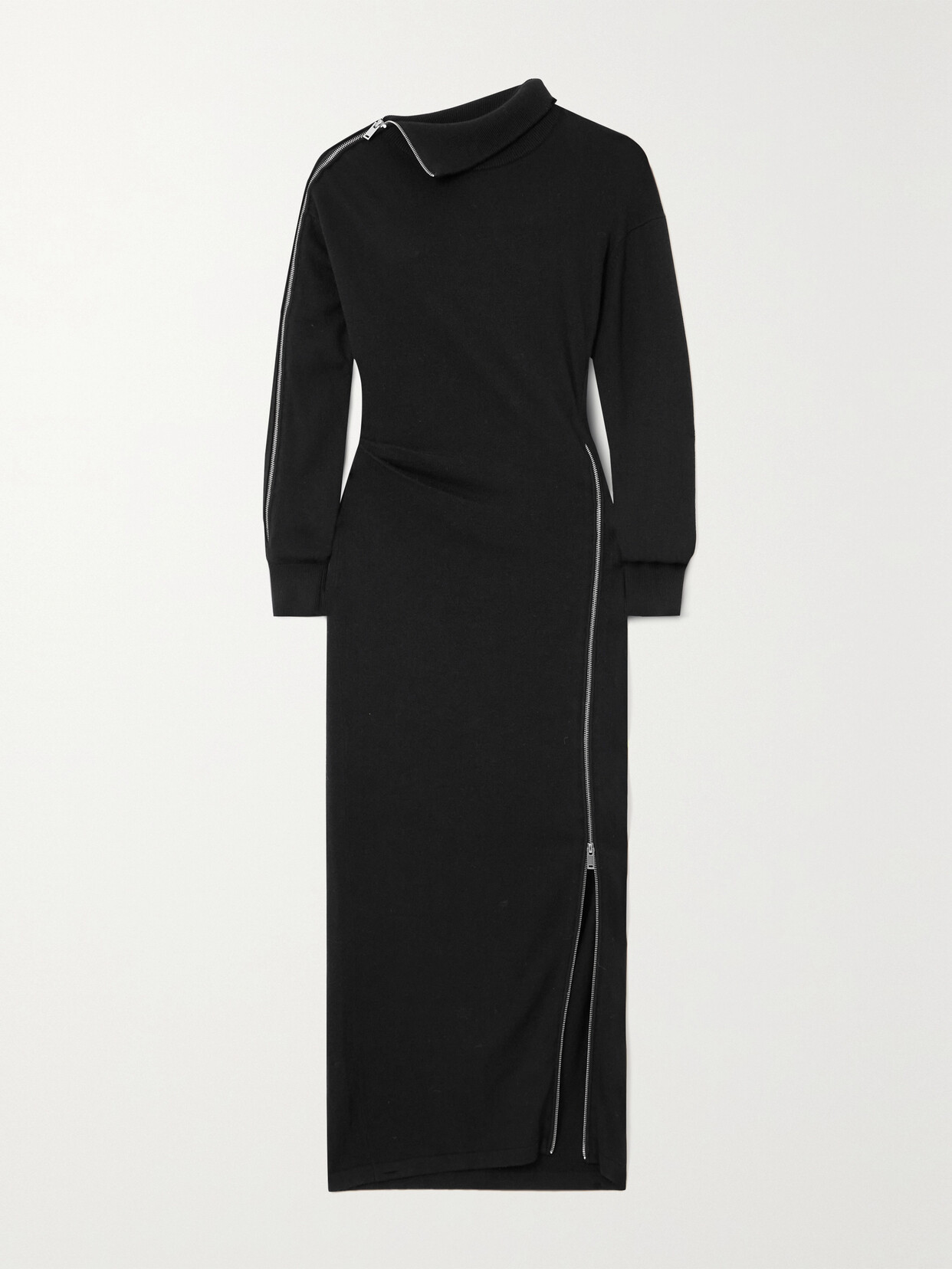 Isabel Marant - Gemmy Zip-detailed Knitted Turtleneck Maxi Dress - Black