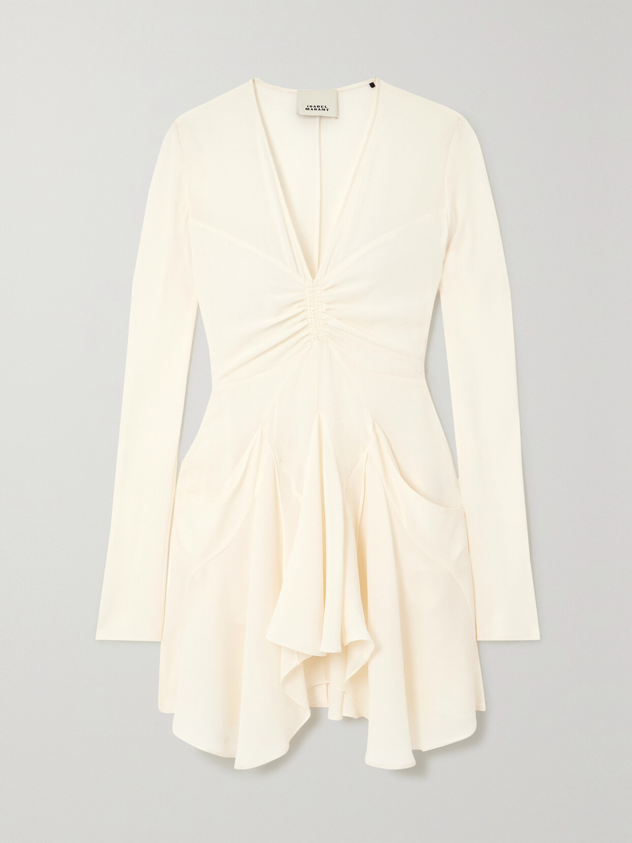 Isabel Marant - Usmara Gathered Crepe Mini Dress - Off-white