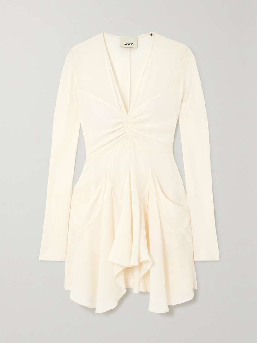 Isabel Marant Usmara Gathered Crepe Mini Dress