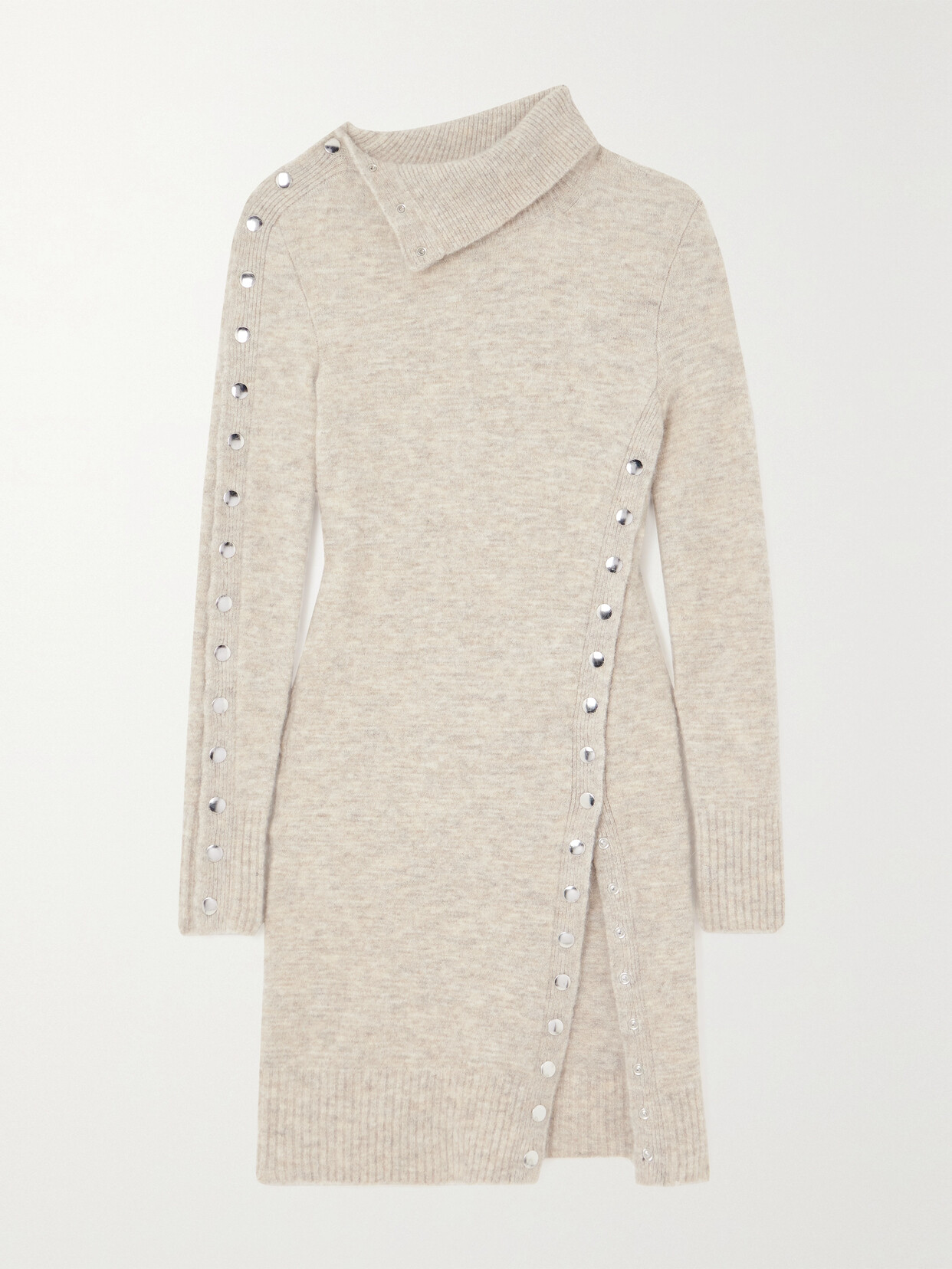 Isabel Marant - Marina Embellished Knitted Mini Dress - Neutrals