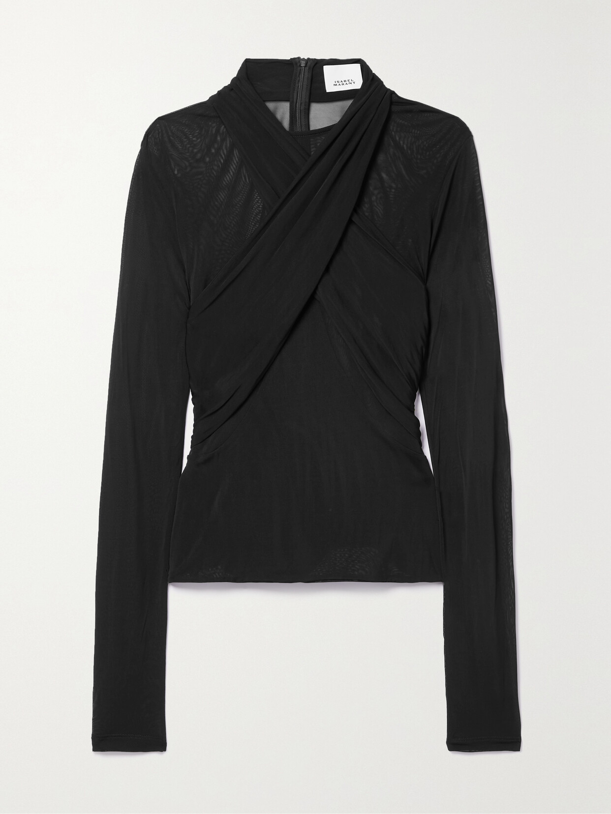 ISABEL MARANT RESLY DRAPED STRETCH-JERSEY TOP